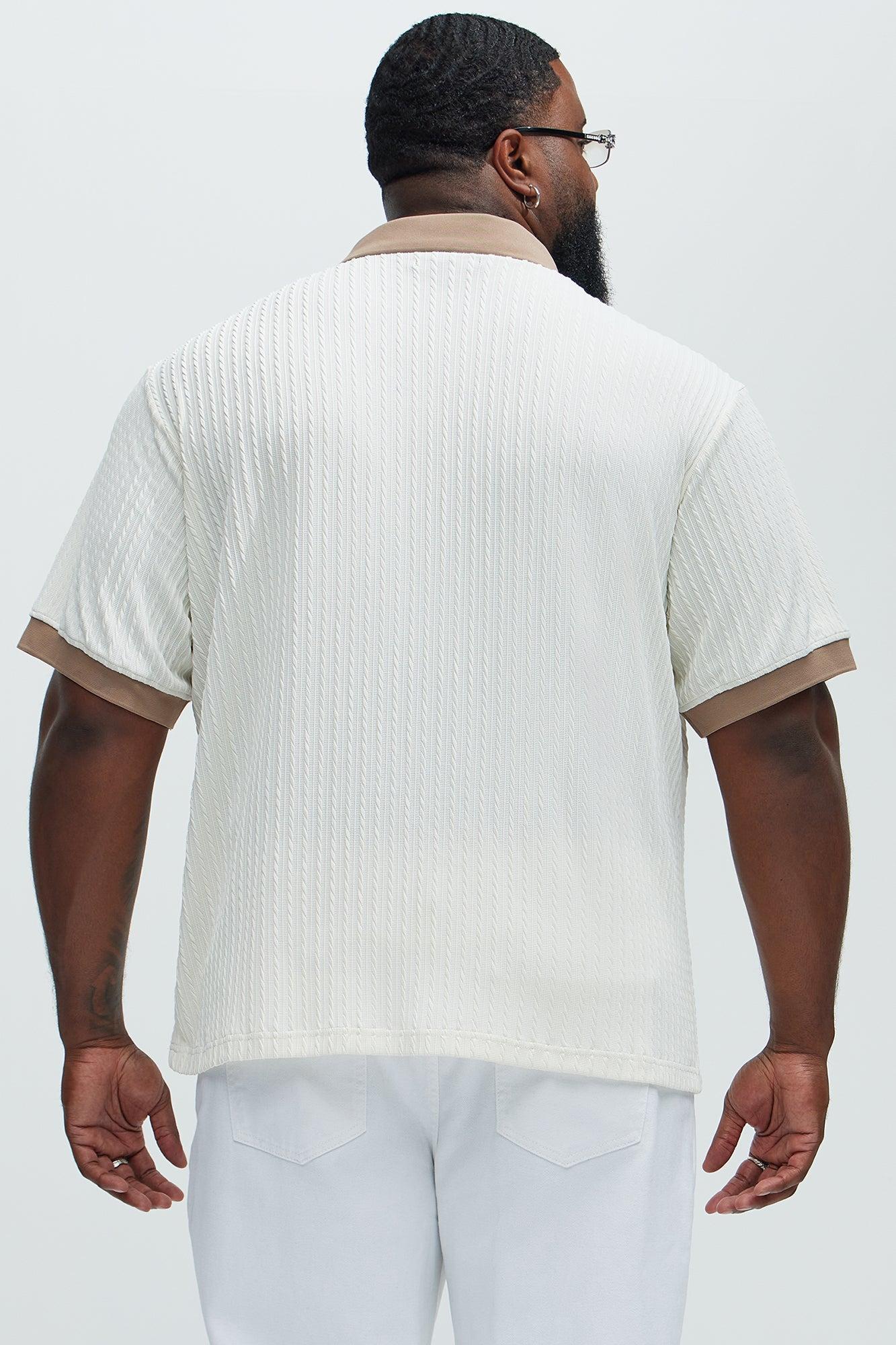 Dog In Me Textured Polo - Off  White/combo Product Image