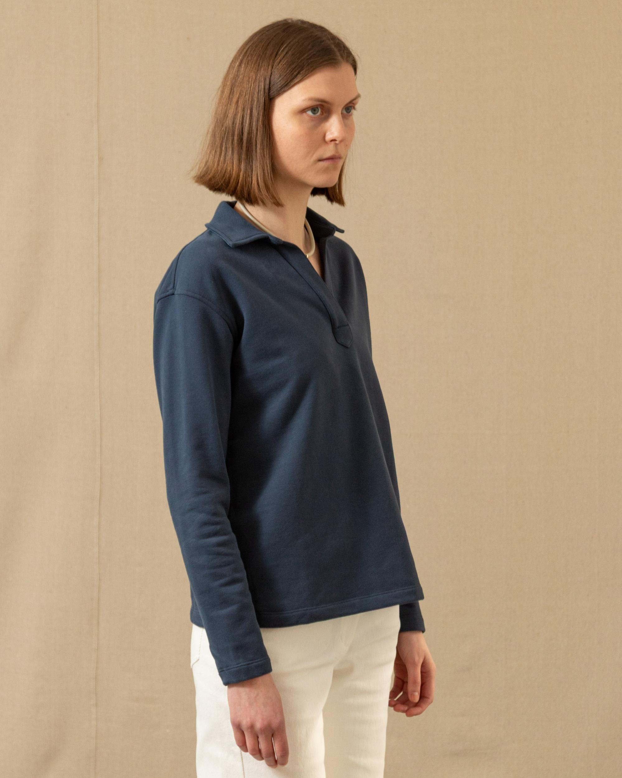 Inlet Pullover in Navy Loopback Terry Product Image