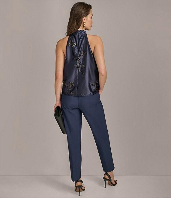 Donna Karan High Rise Straight Leg Gold Hardware Ankle Pant Product Image