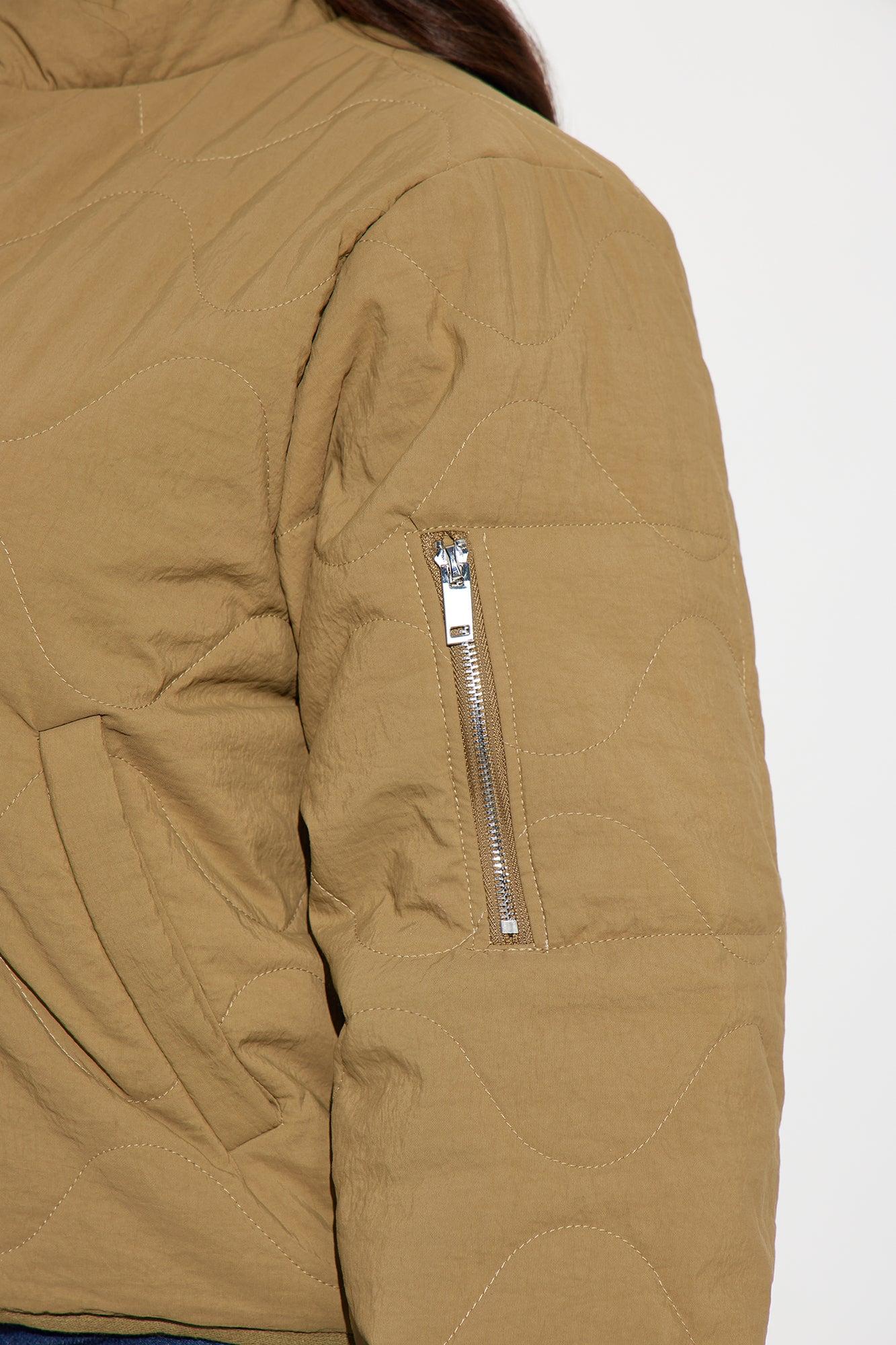 Chloe Quilted Lightweight Puffer Jacket - Khaki Female Product Image