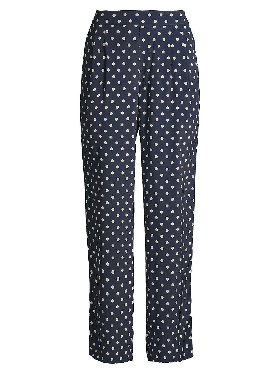 Womens Leigh Polka Dot Satin Pants Product Image