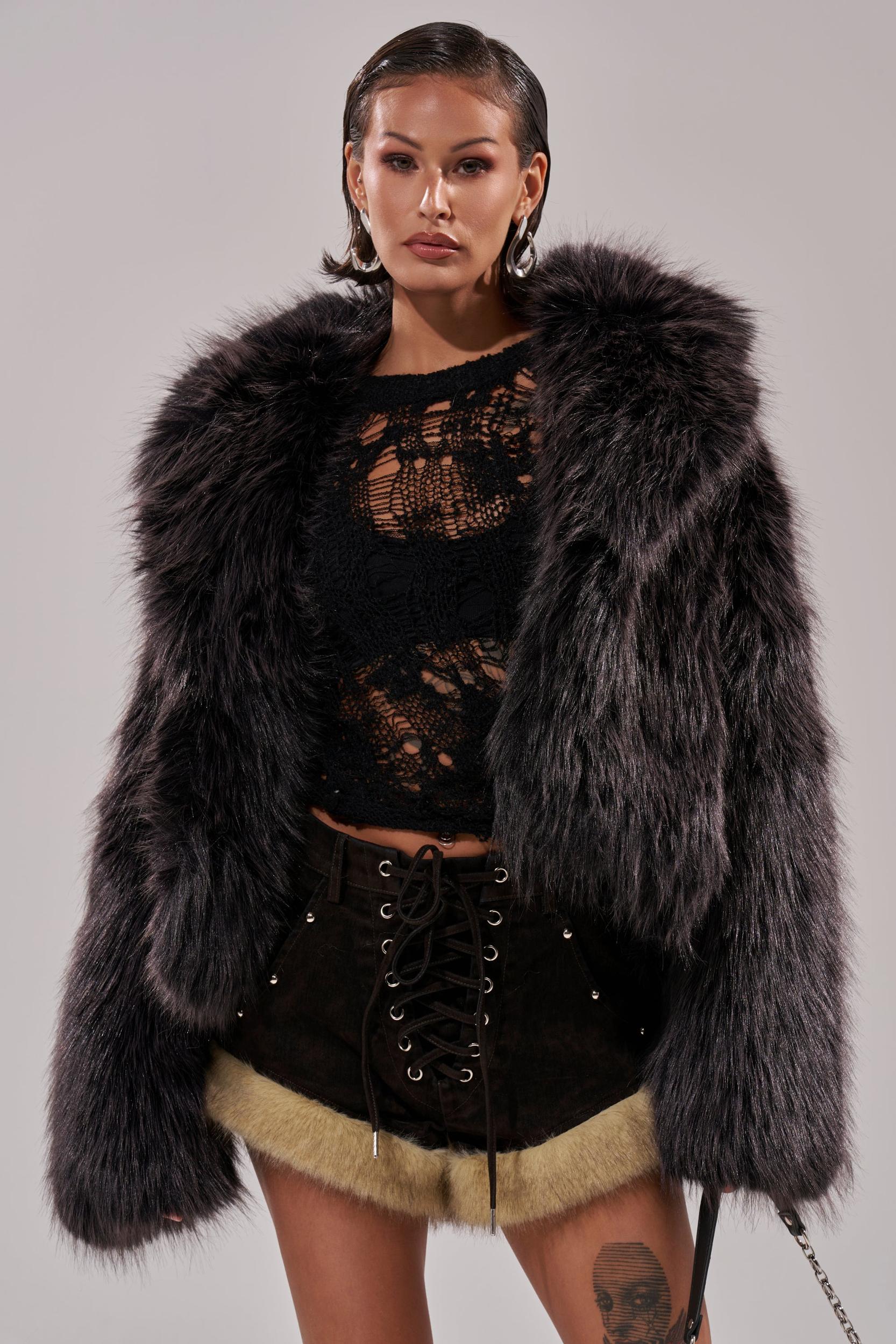 DUSK TIL DAWN FAUX FUR COAT Product Image