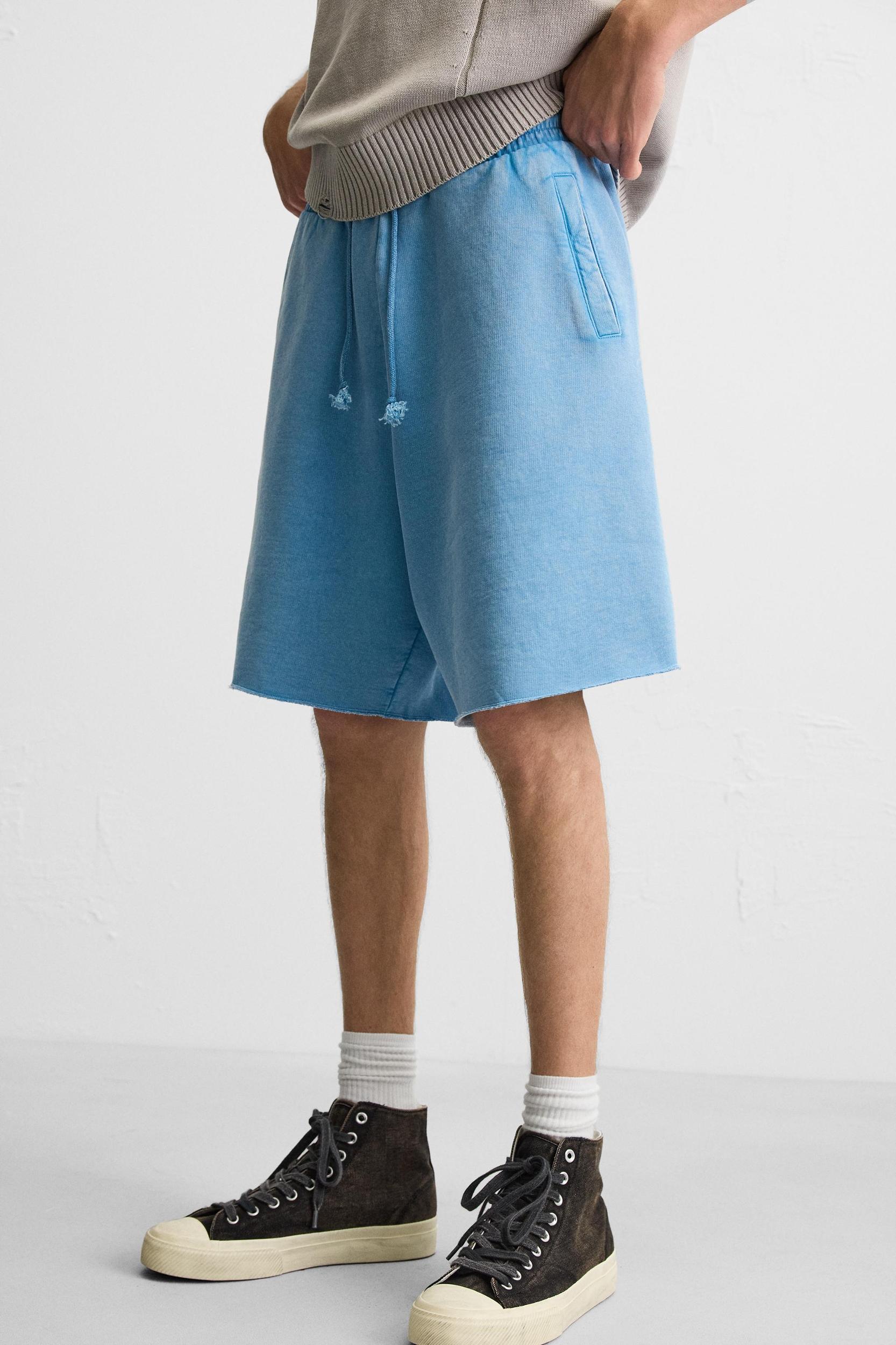 WASHED RELAXED FIT JOGGER SHORTS Product Image