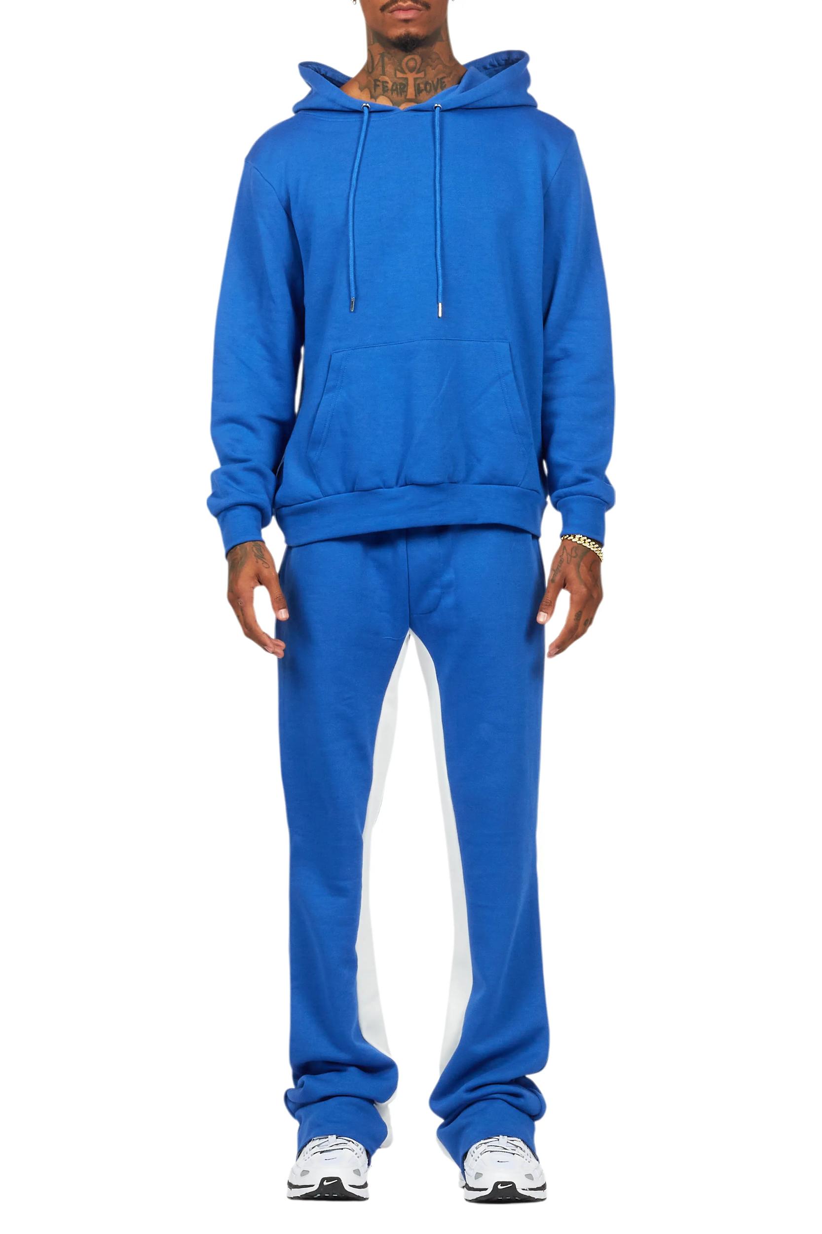 Basic Royal Blue Hoodie/Baggy Track Pant Set Male Product Image