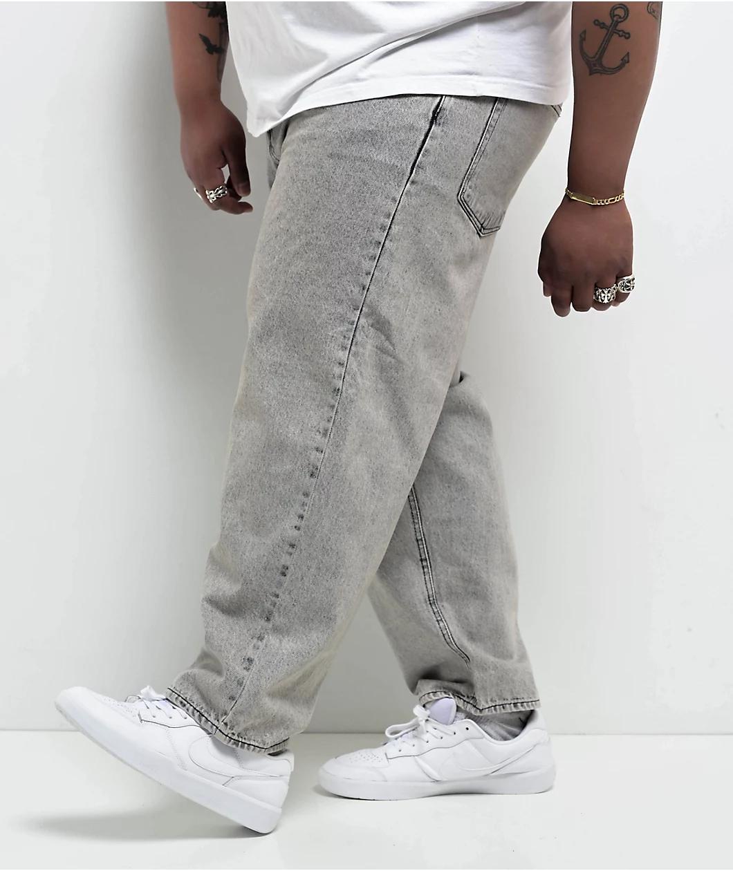 Empyre Grey Wash Ultra Loose Skate Jeans Product Image