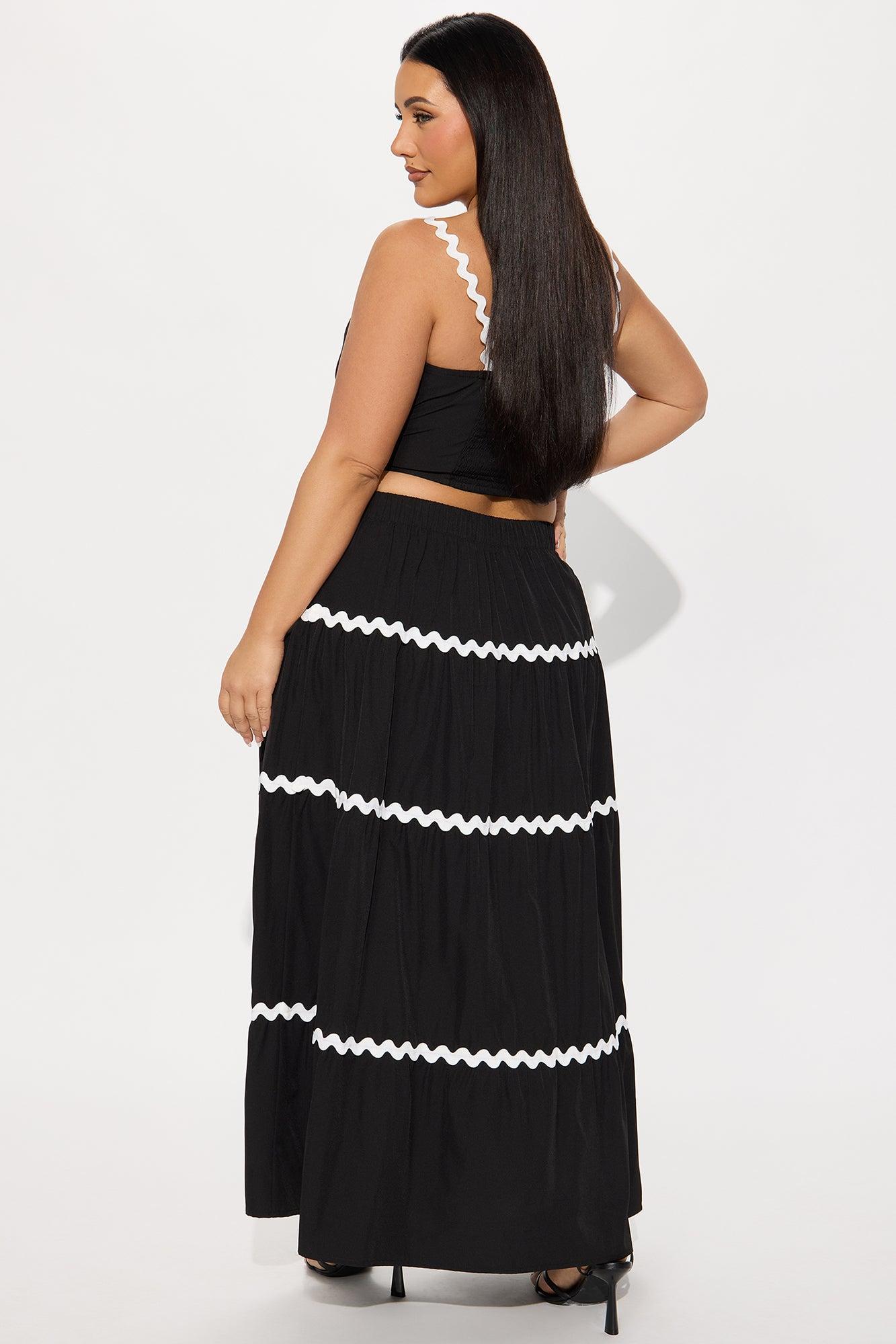 Celina Maxi Skirt Set - Black/White Female Product Image