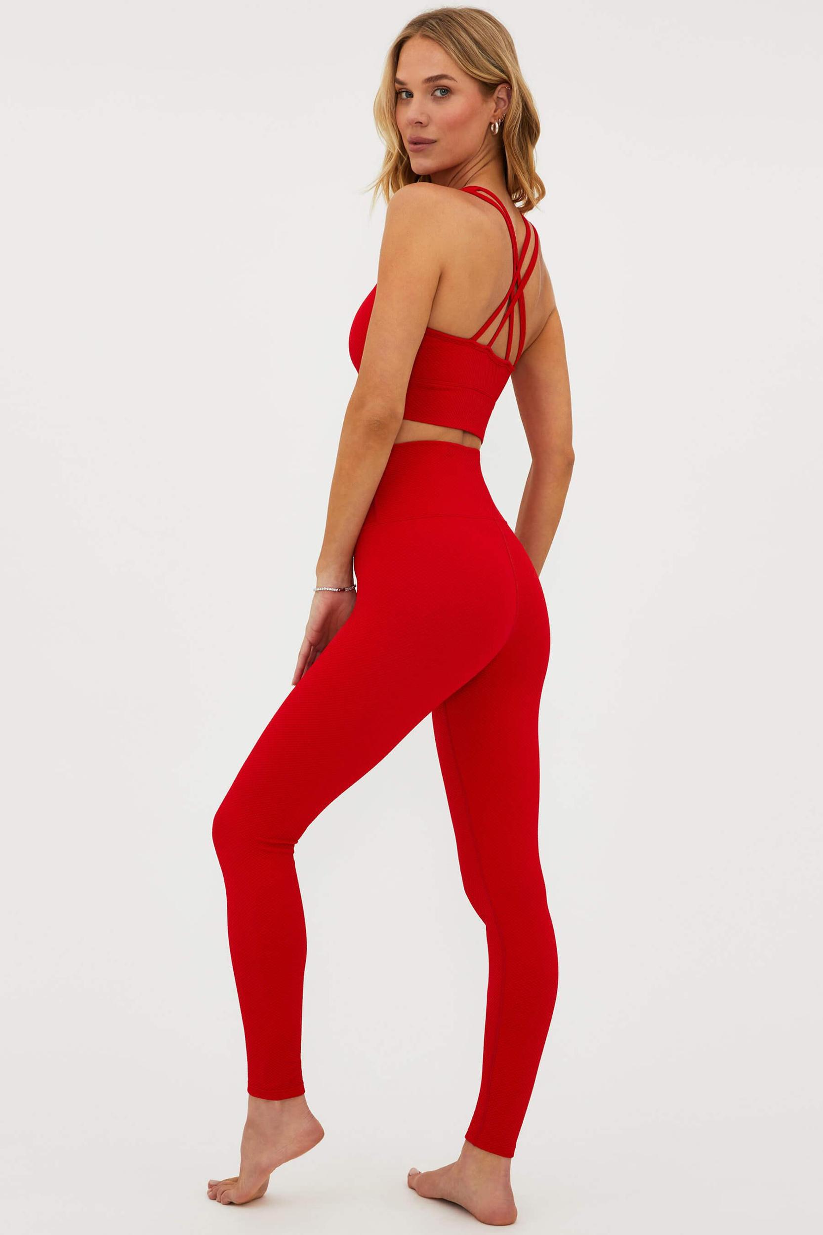Piper Legging Merry Red Waffle Girls Product Image