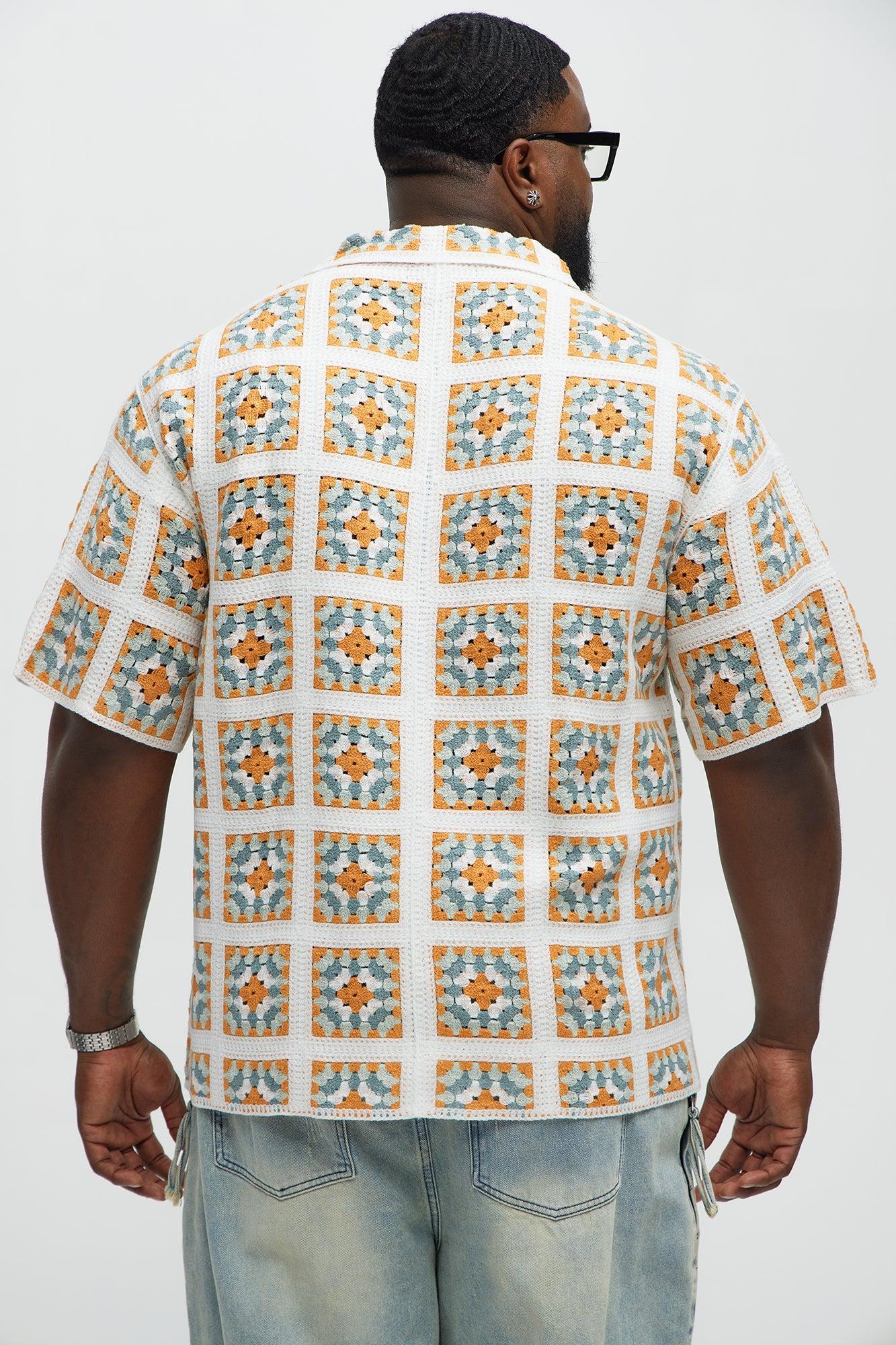 Nolan Textured Shirt - White/combo Male Product Image