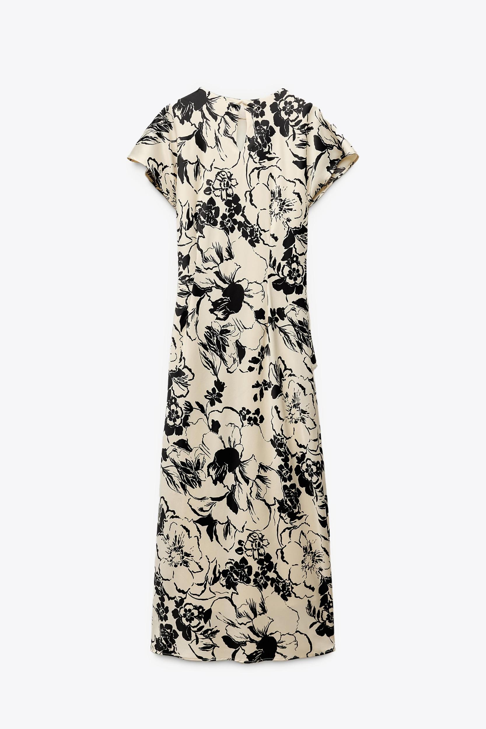SATIN PRINT MIDI DRESS Product Image