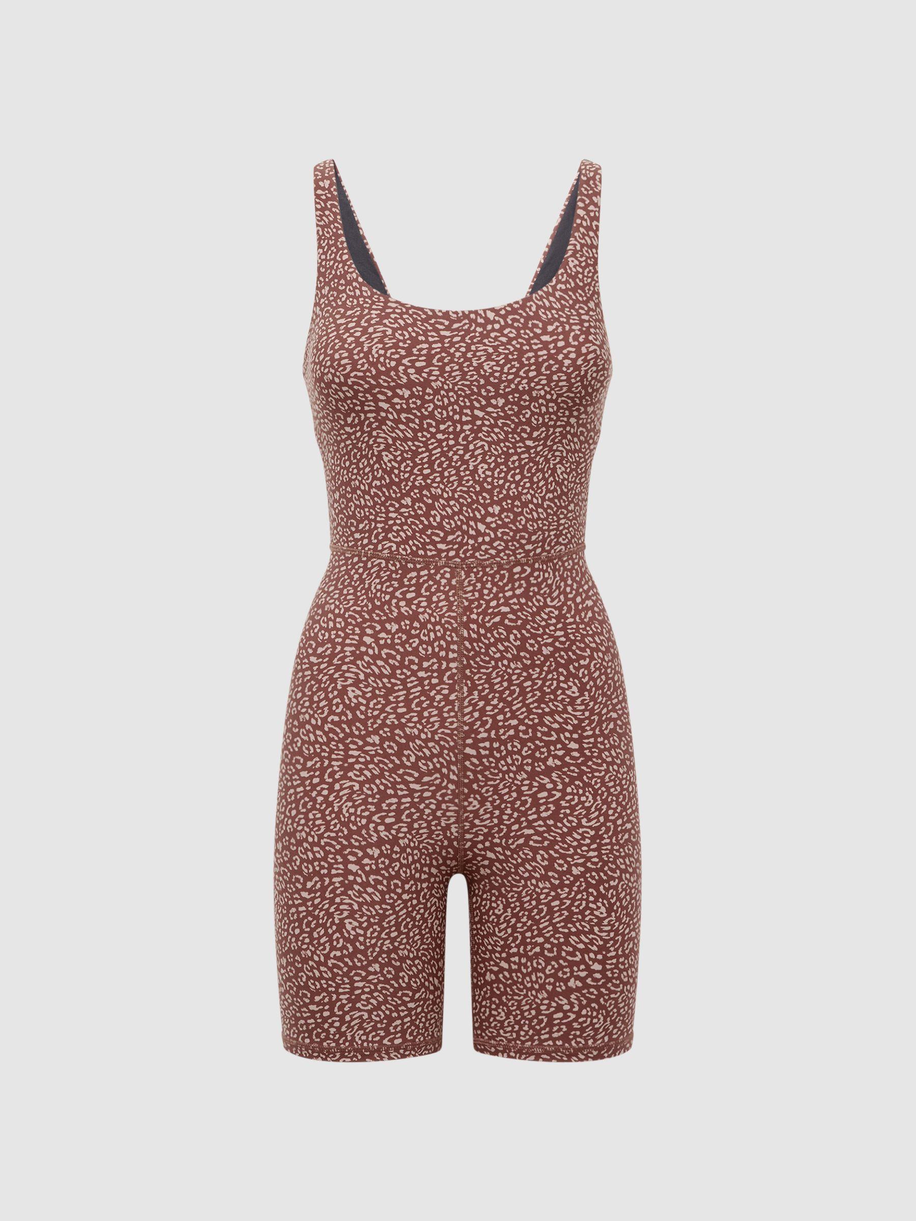 The Upside Bodysuit in Brown Print Product Image