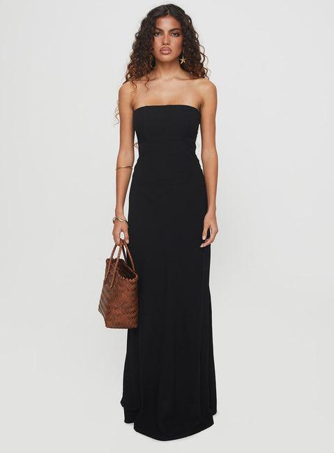 Yahir Strapless Maxi Dress Black Product Image