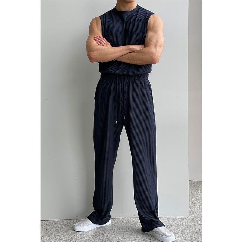 RT No. 11931 PLEATED SLEEVELESS SHIRT & WIDE DRAWSTRING PANTS Product Image