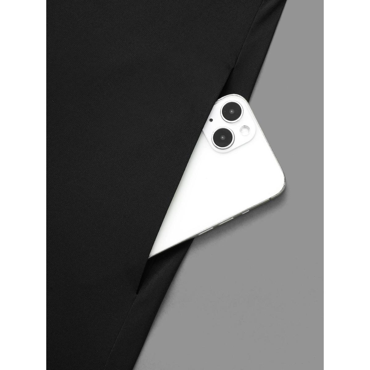 Plus Size Polka Dot Patchwork Keyhole Dress Black Women At the Office Patchwork Mock Neck Long Sleeve Curvy BloomChic 22-24/3X Product Image