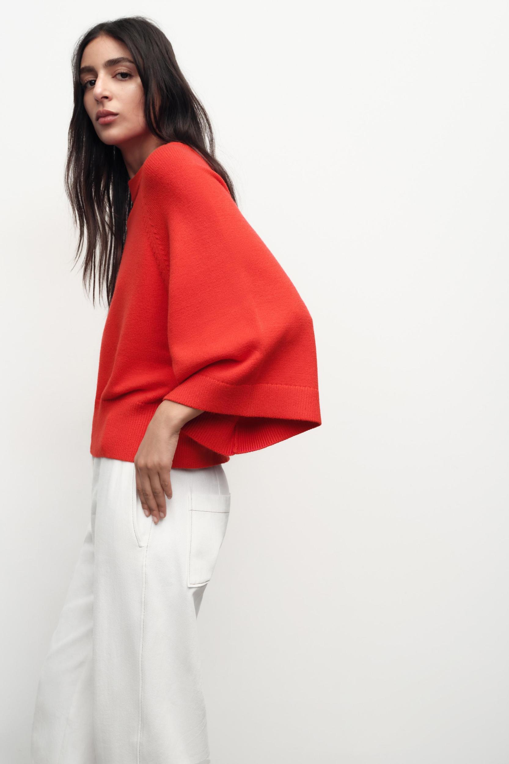 WIDE SLEEVE KNIT SWEATER Product Image