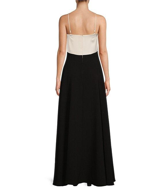 Alex Marie Sara Satin Halter Neck Sleeveless Gown Product Image