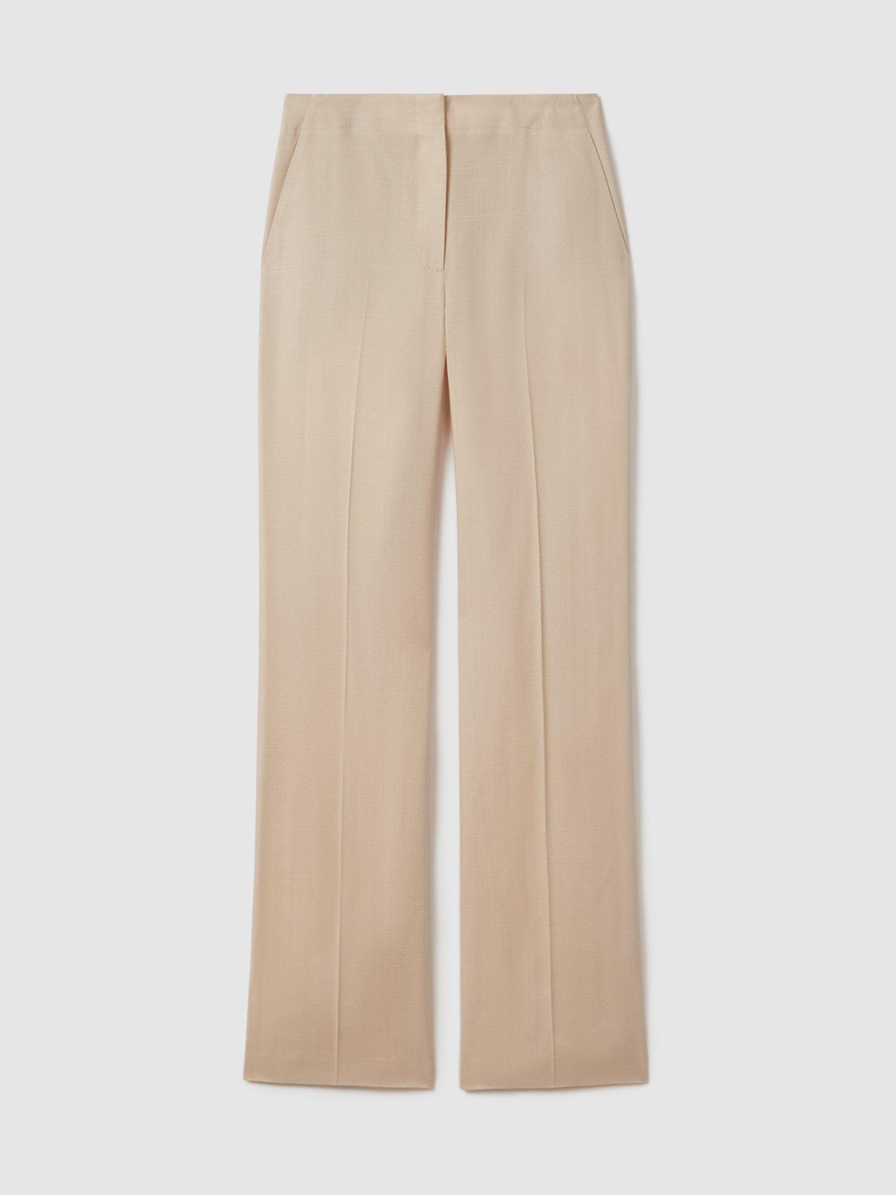 Atelier Italian Textured Slim Flared Suit Trousers in Blush Product Image