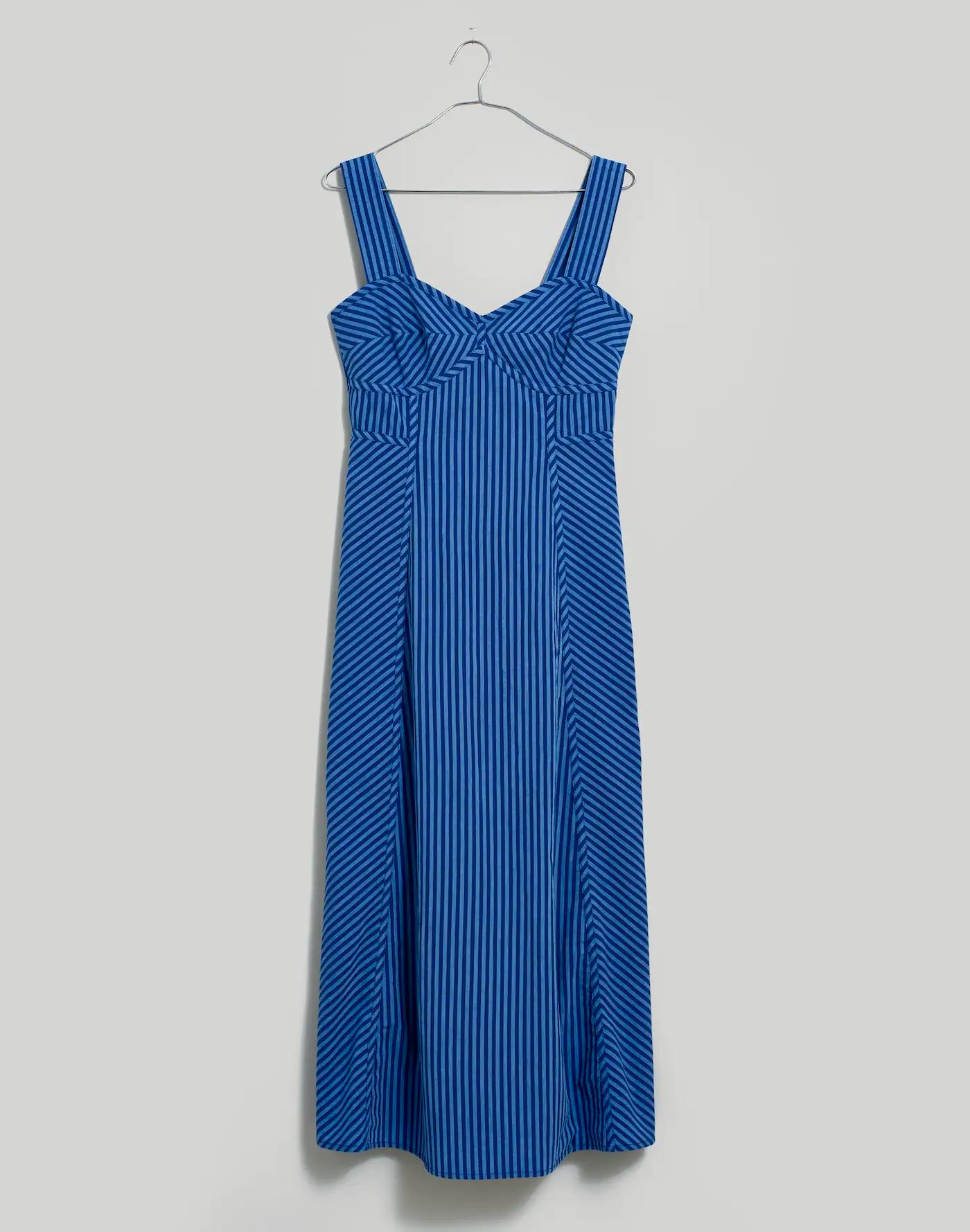Sweetheart Sleeveless Midi Dress in Stripe Product Image