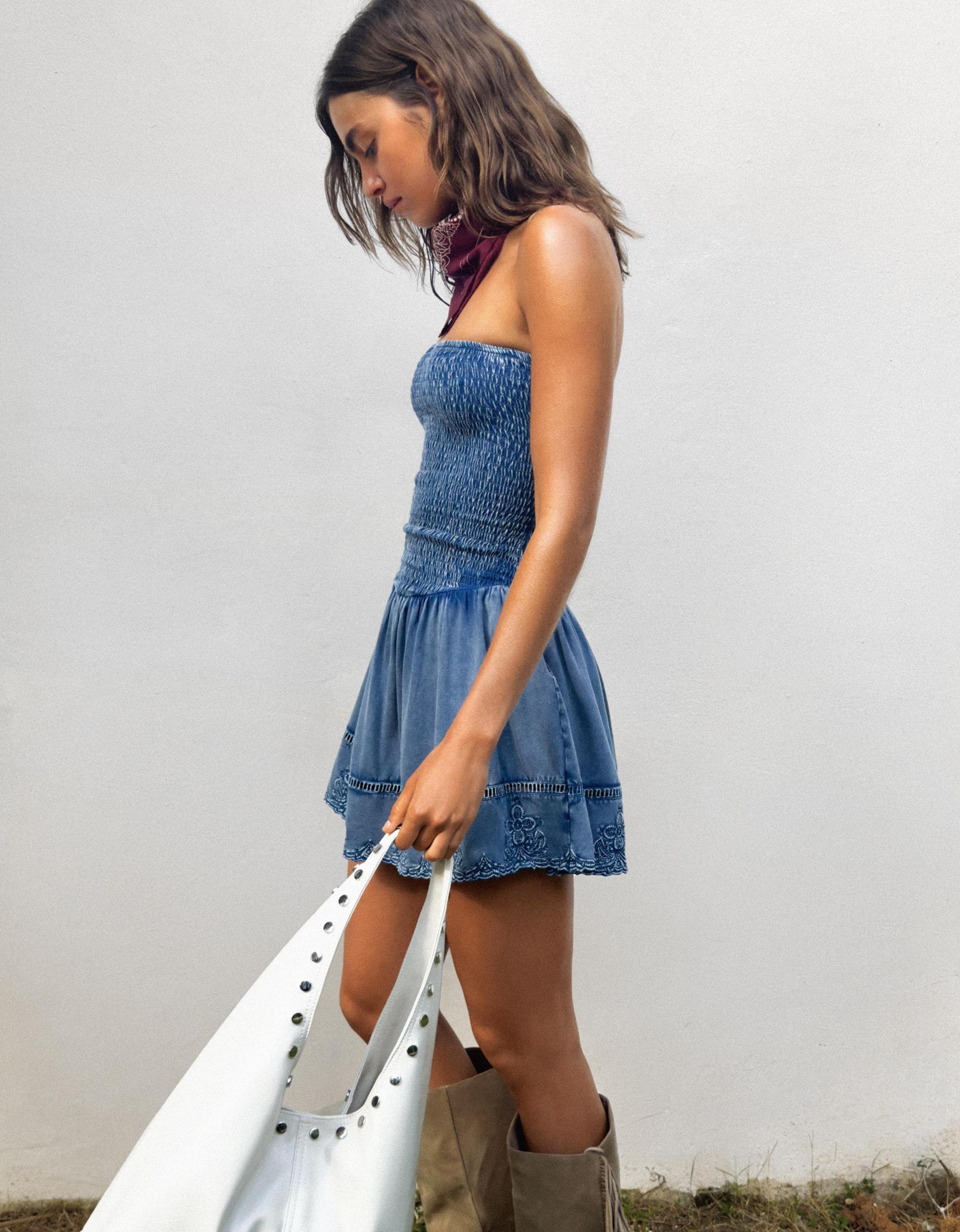 Mini dress with ruffles Product Image