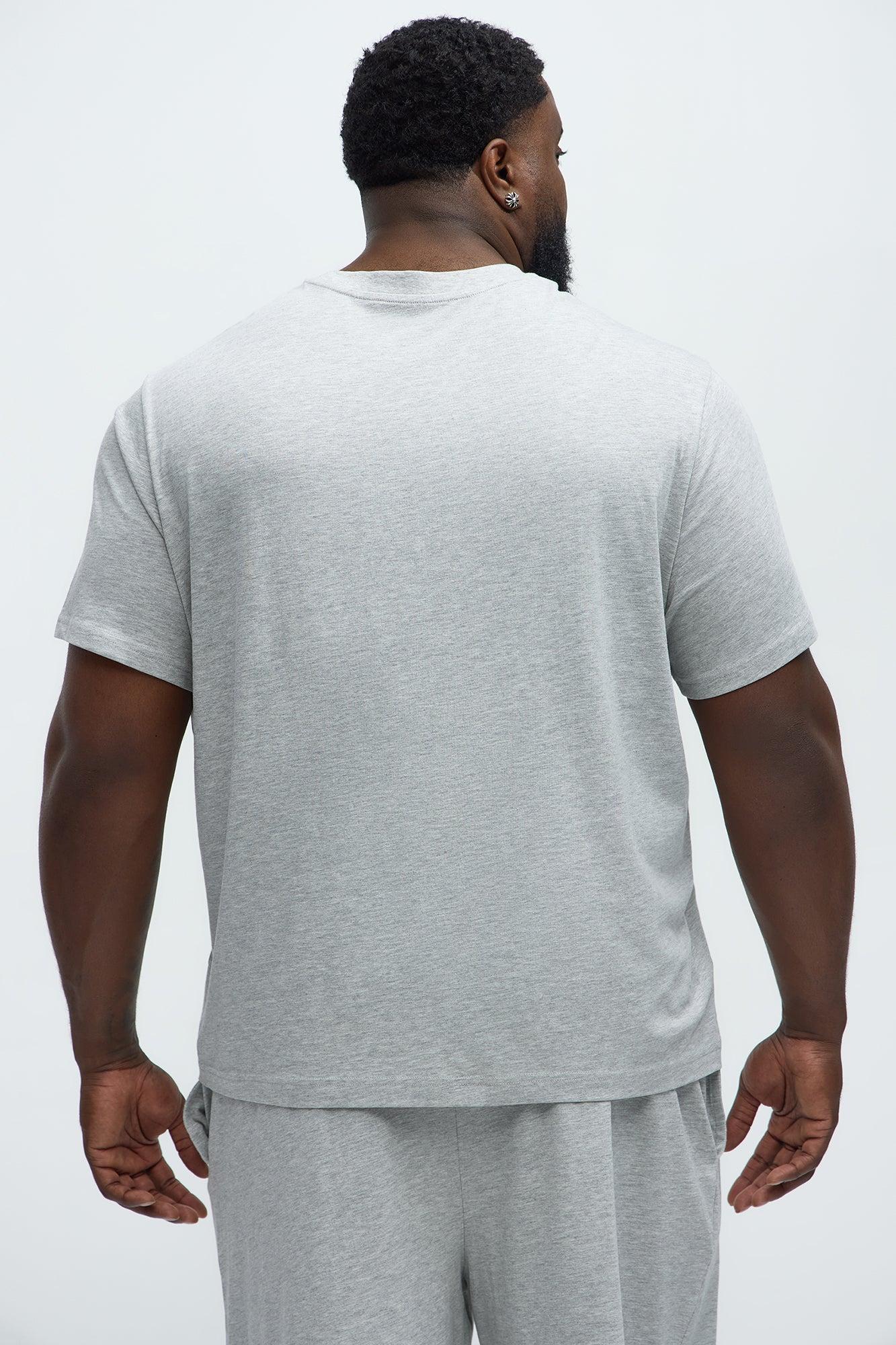 Essential Cotton Lounge Short Sleeve Tee - Heather Grey Product Image