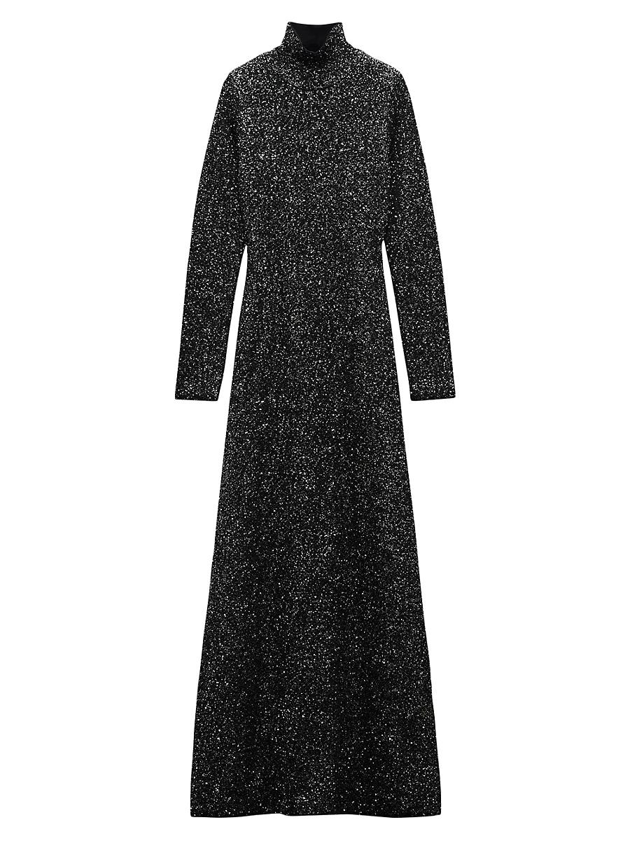 Womens Danni Metallic Knit Turtleneck Gown Product Image