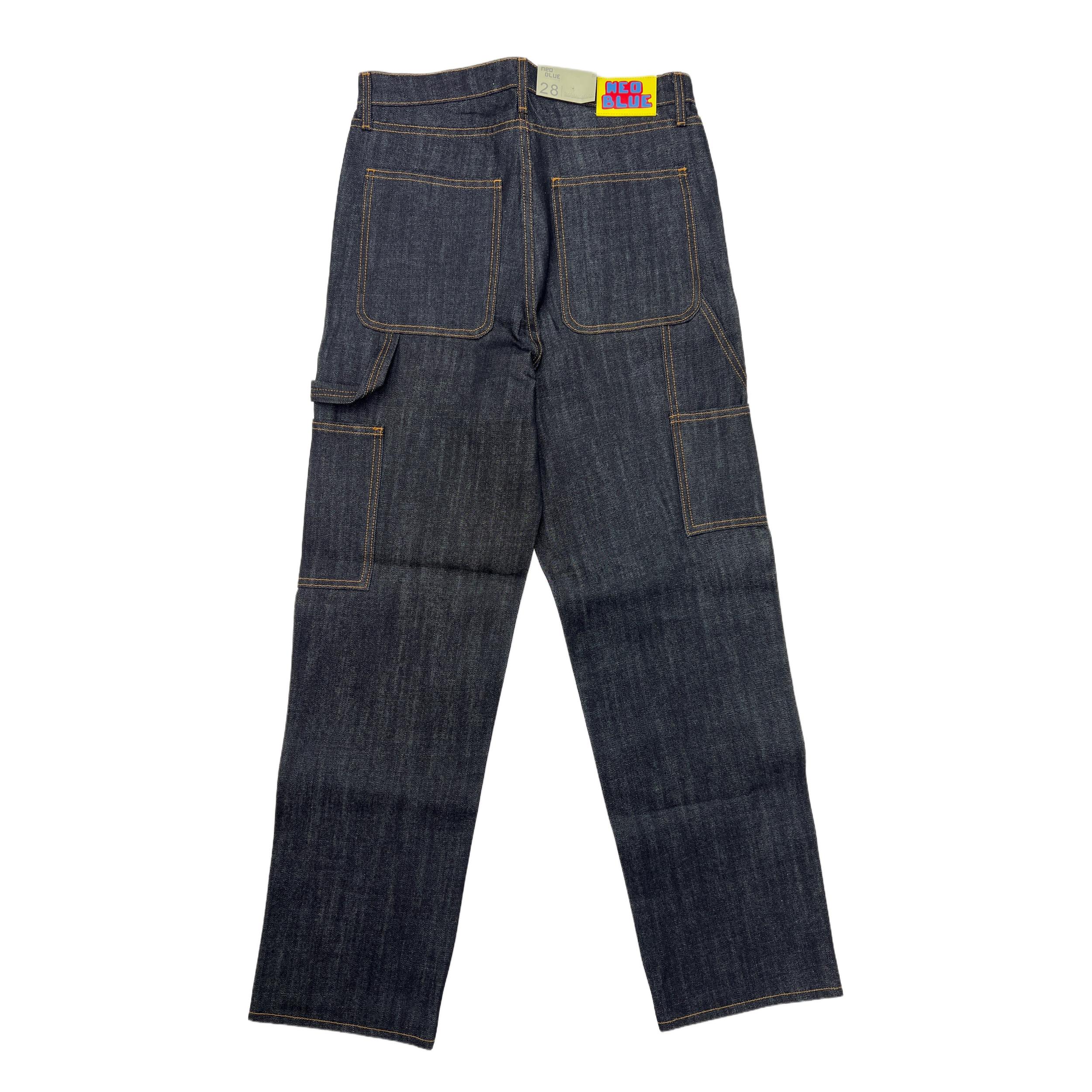 Neo Blue Carpenter Baggy Jeans Male Product Image