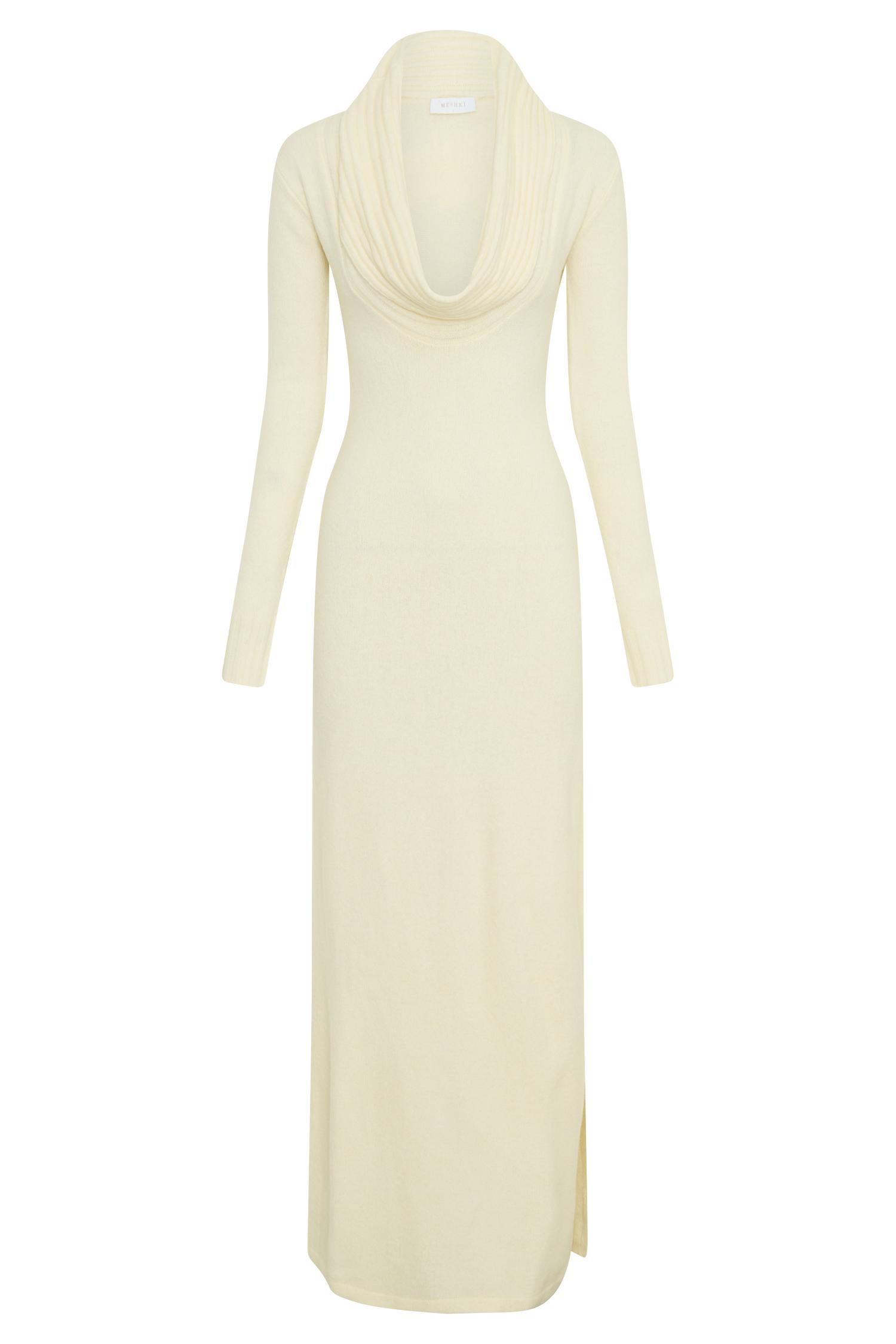 Alessandra Reversible Knit Maxi Dress - Ivory Marle Product Image