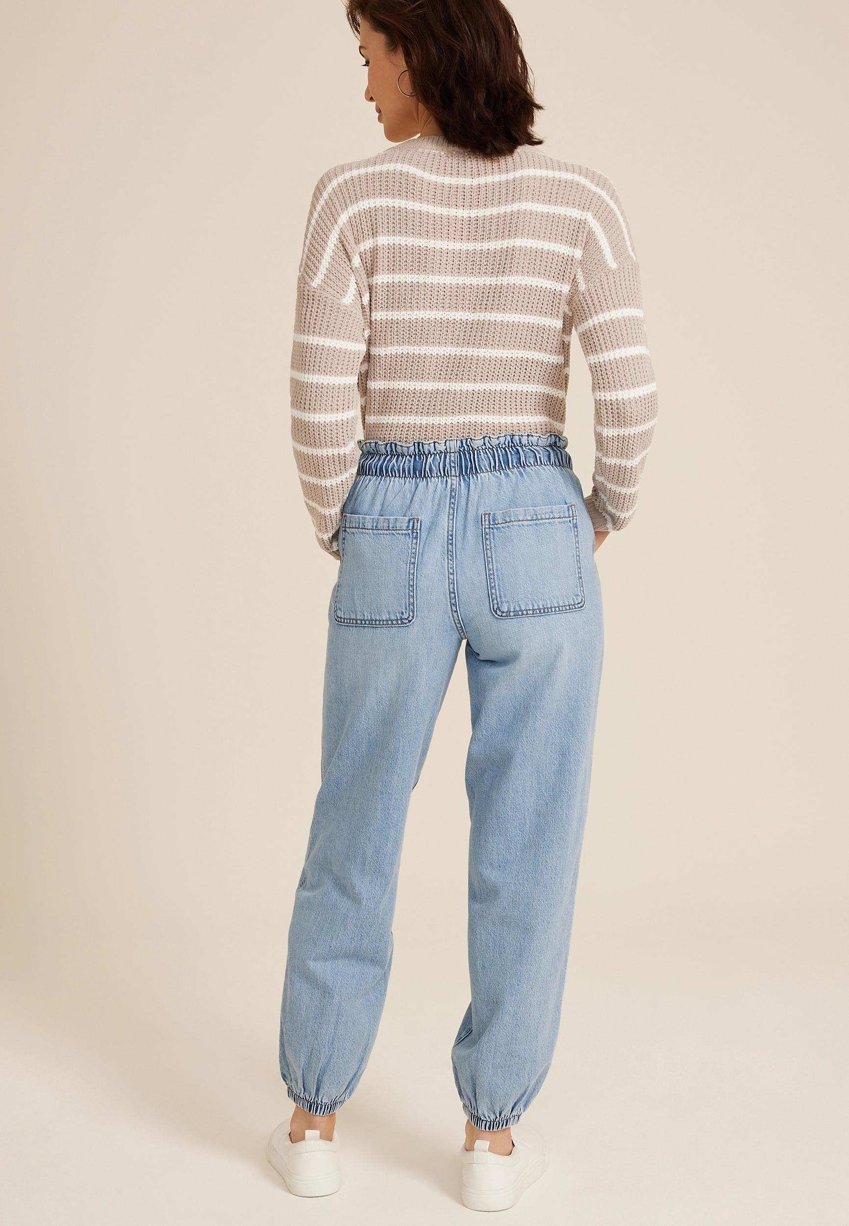 Maurices Womens Soft Light Denim Mid Rise Ankle Jogger Product Image