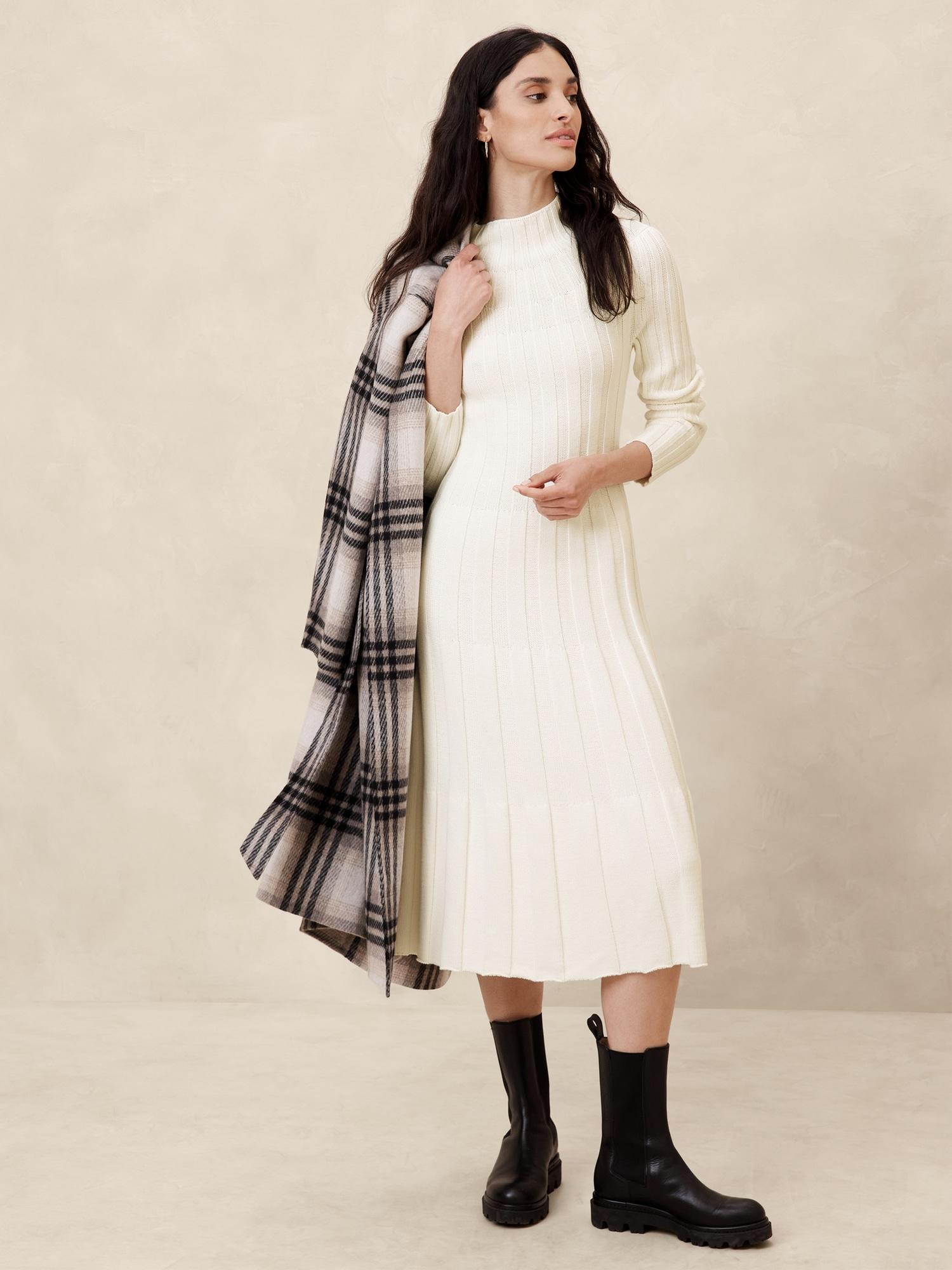 Ribbed Midi Sweater Dress Product Image