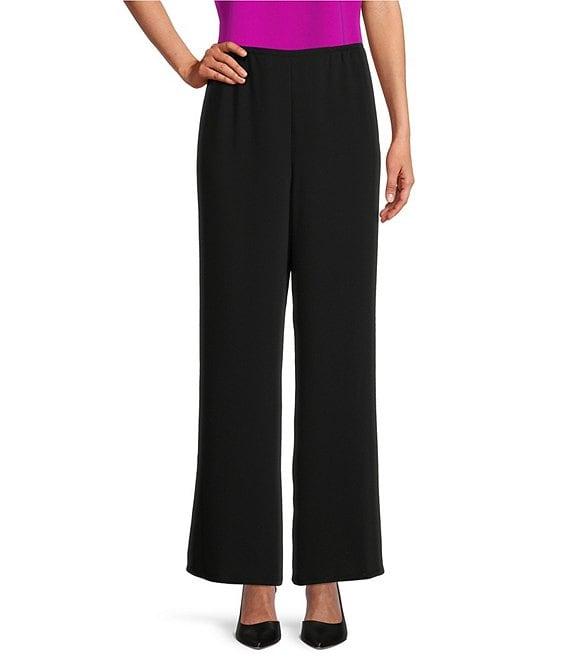 Caroline Rose Matte Crepe Flat Front Elastic Waist Wide Leg Coordinating Pants Product Image