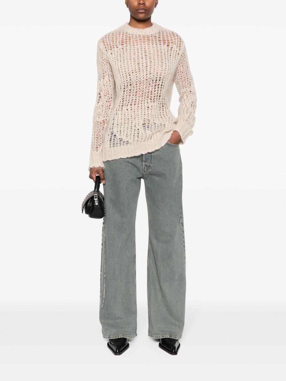 mid-waist wide-leg jeans  Product Image