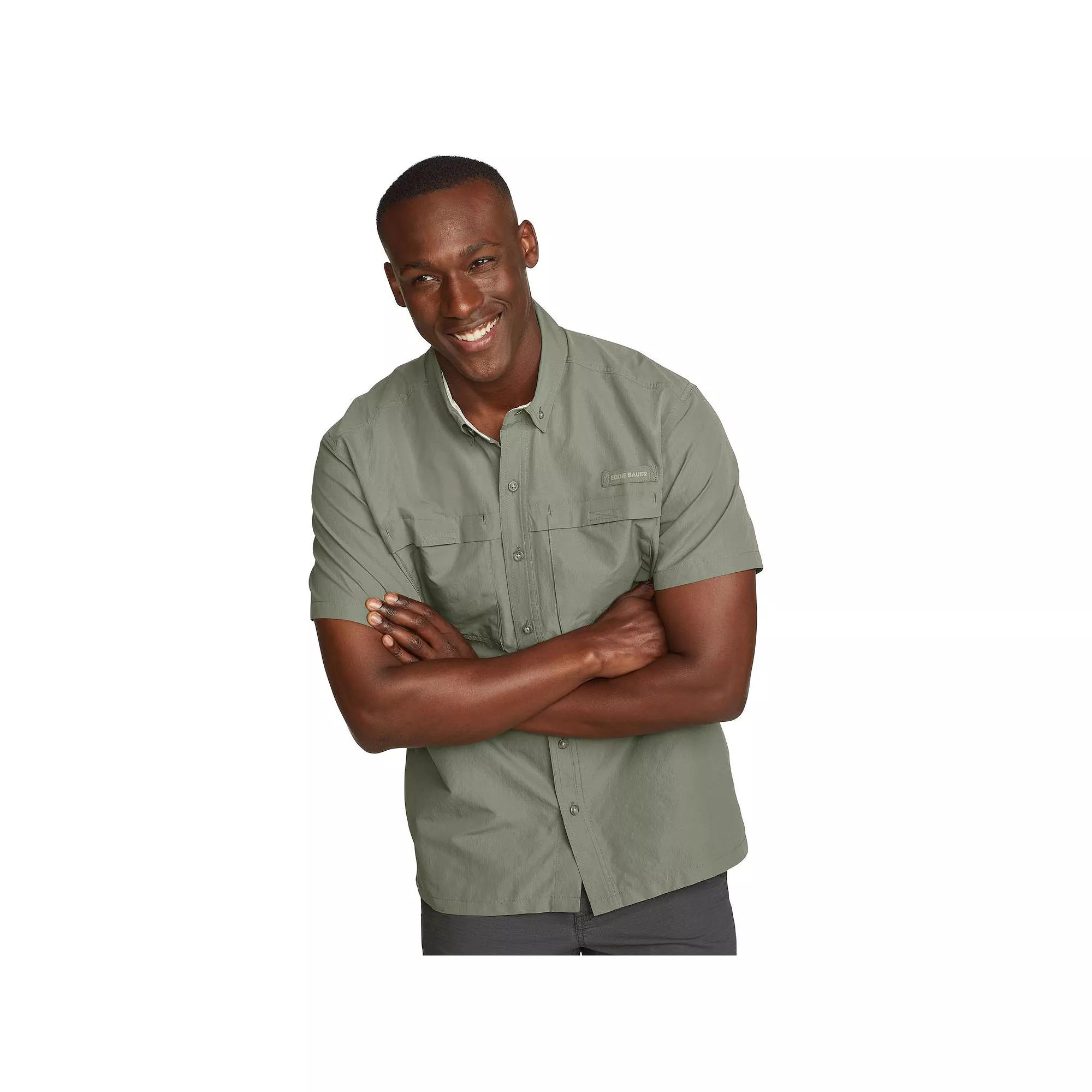 Big & Tall Eddie Bauer Short Sleeve Rainier Ripstop Button-Down Shirt, Men's,  Product Image