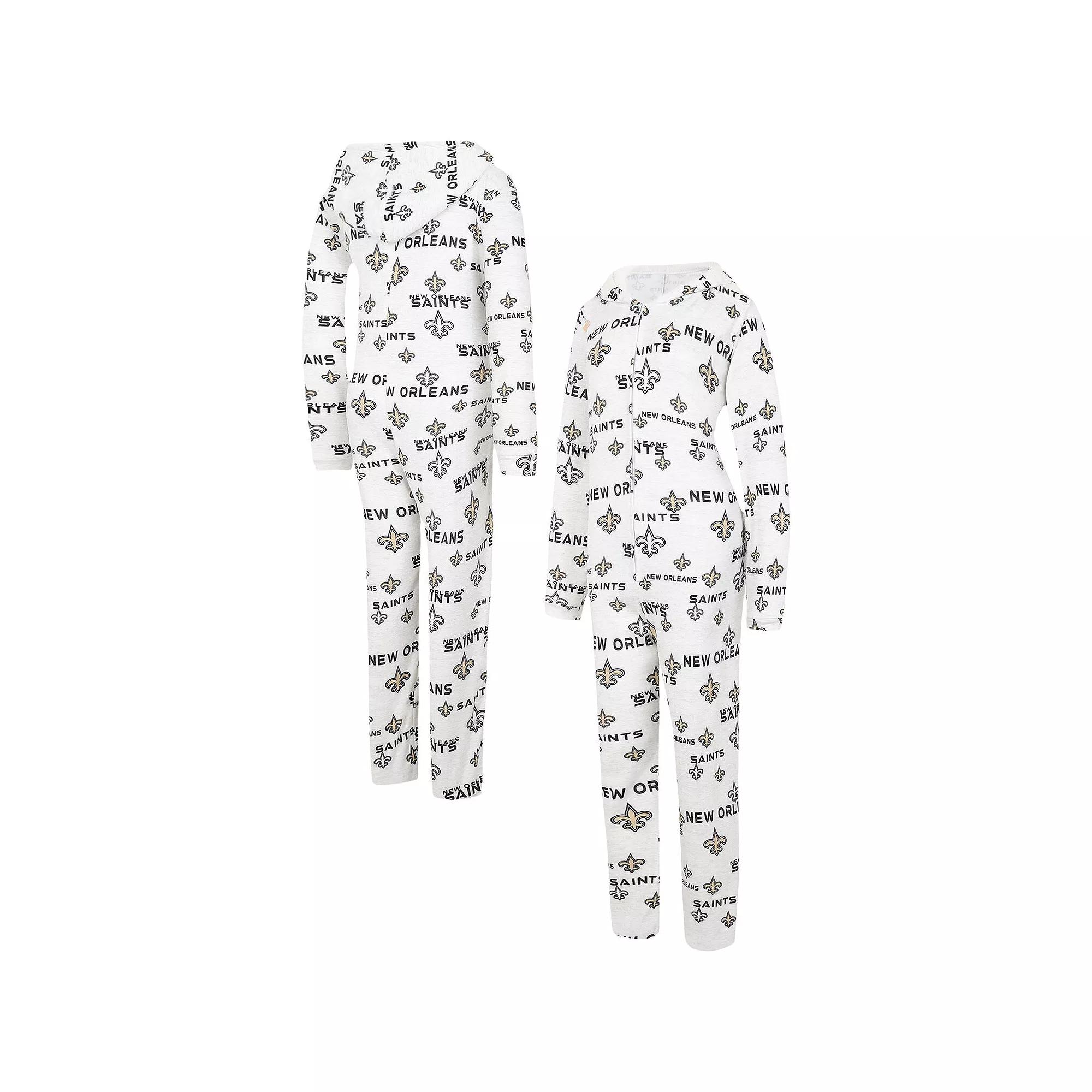 Women's Concepts Sport Cream New Orleans Saints Docket Hoodie Full-Zip Union Suit,  Product Image