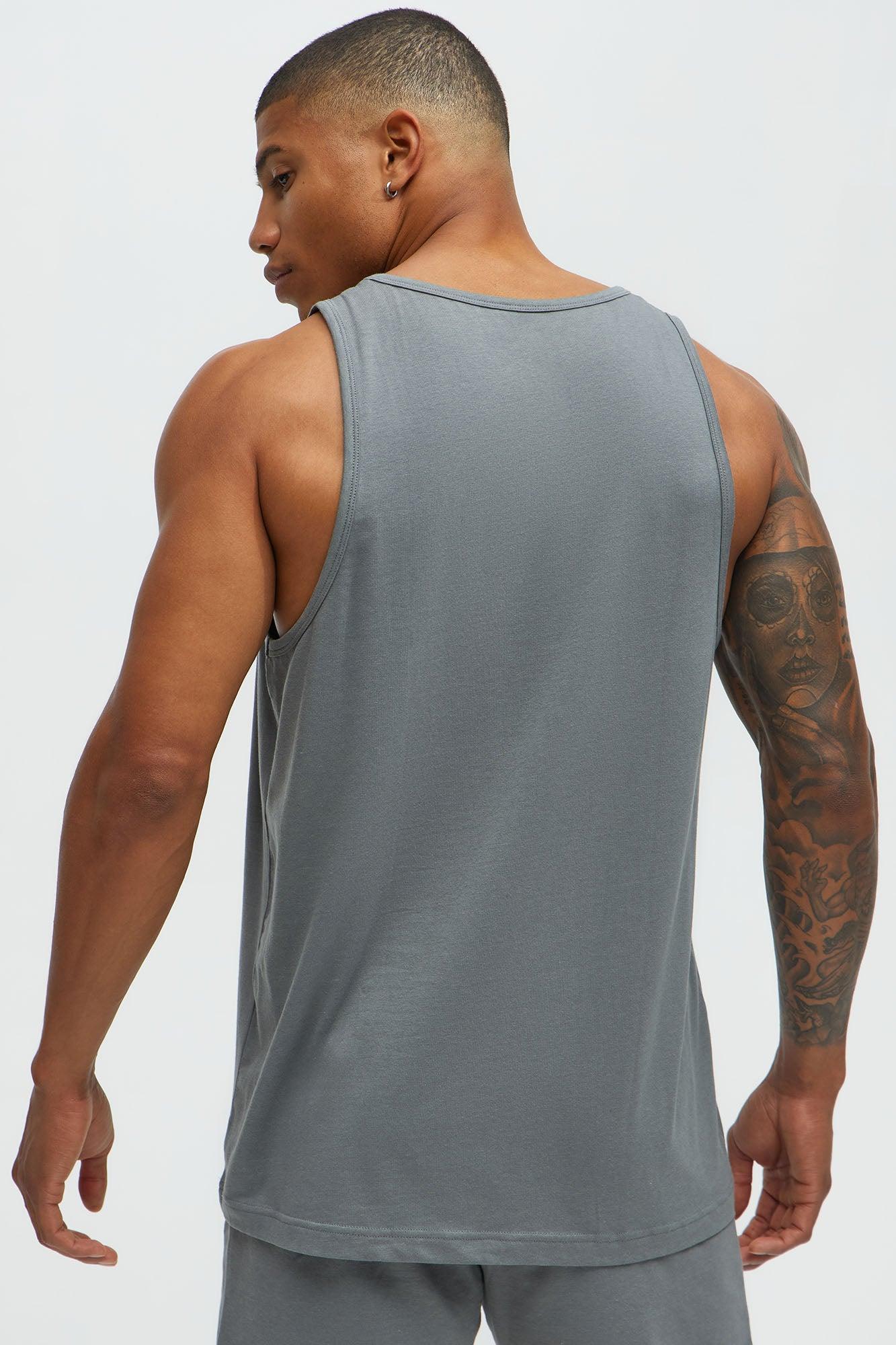 Essential Modal Lounge Tank - Slate Grey Male Product Image