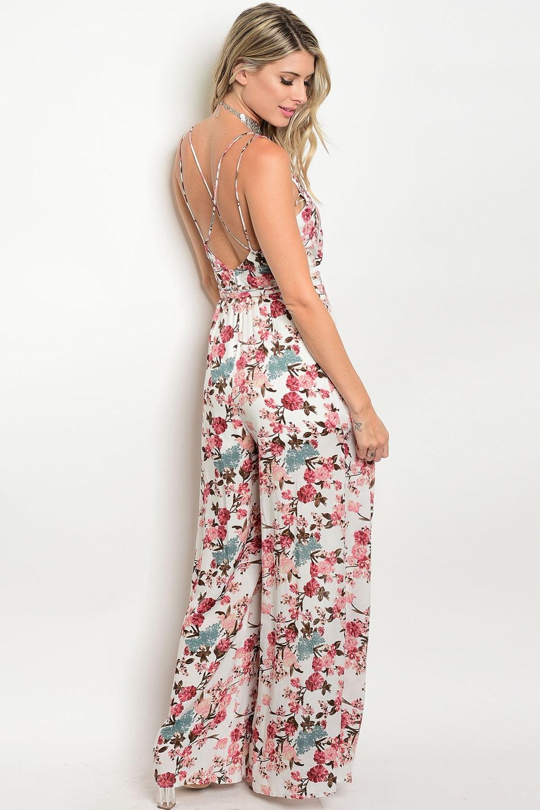 Floral Slits Strappy Jumpsuit Product Image