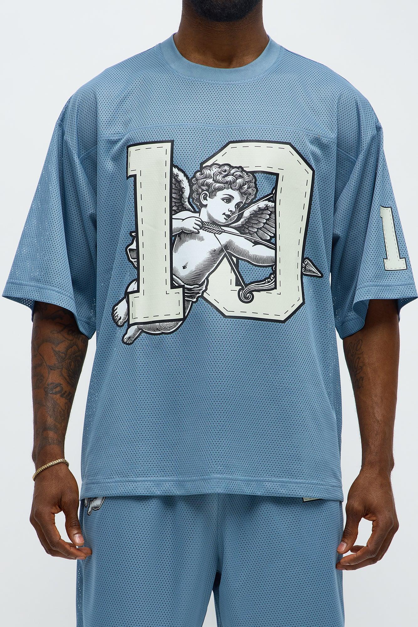 Boxy Gods Favorite Tshirt - Dusty Blue Product Image