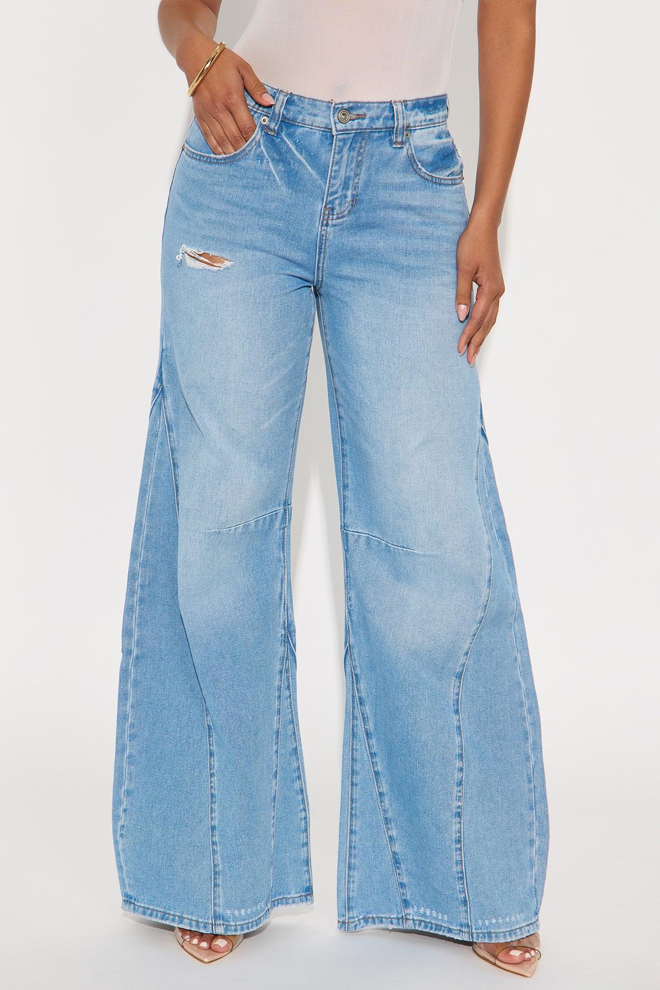 Tall Cityscape Barrel Wide Leg Jeans - Light Wash Female Product Image