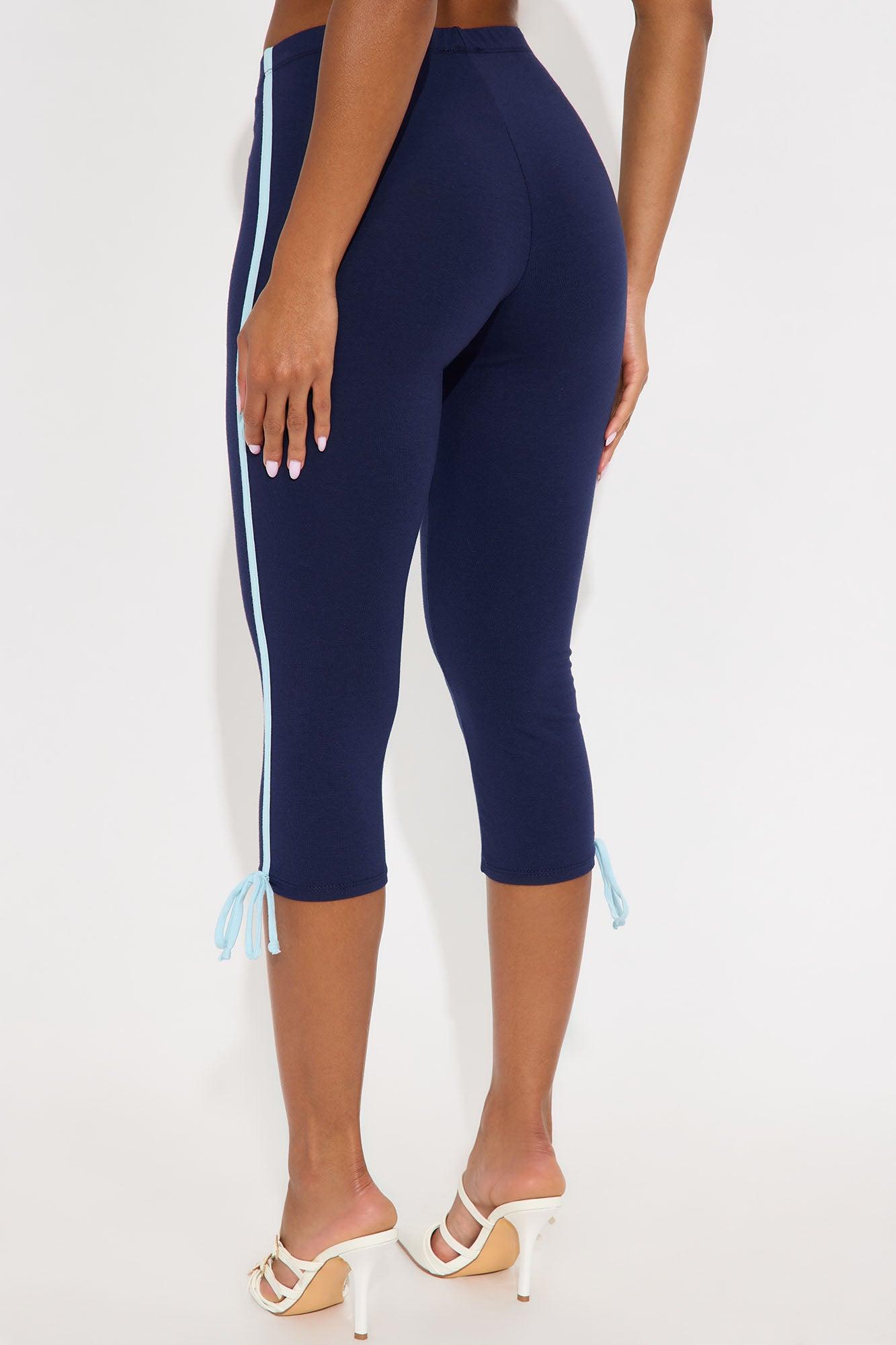 Lana Striped Capri Legging - Navy Female Product Image
