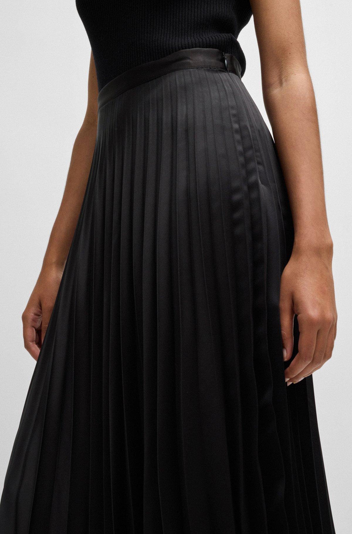 Plissé maxi skirt in satin twill Product Image