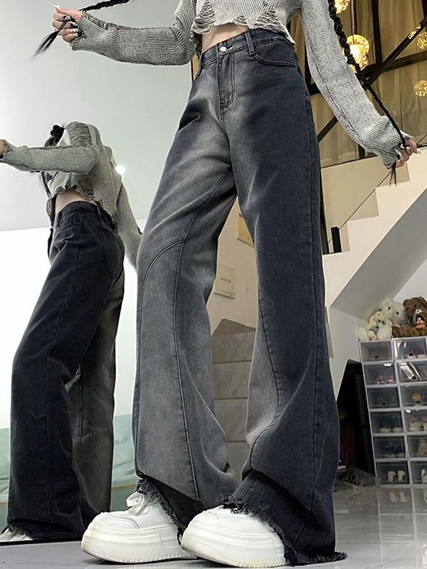 Vintage Ombre Raw Trim Boyfriend Jeans Product Image