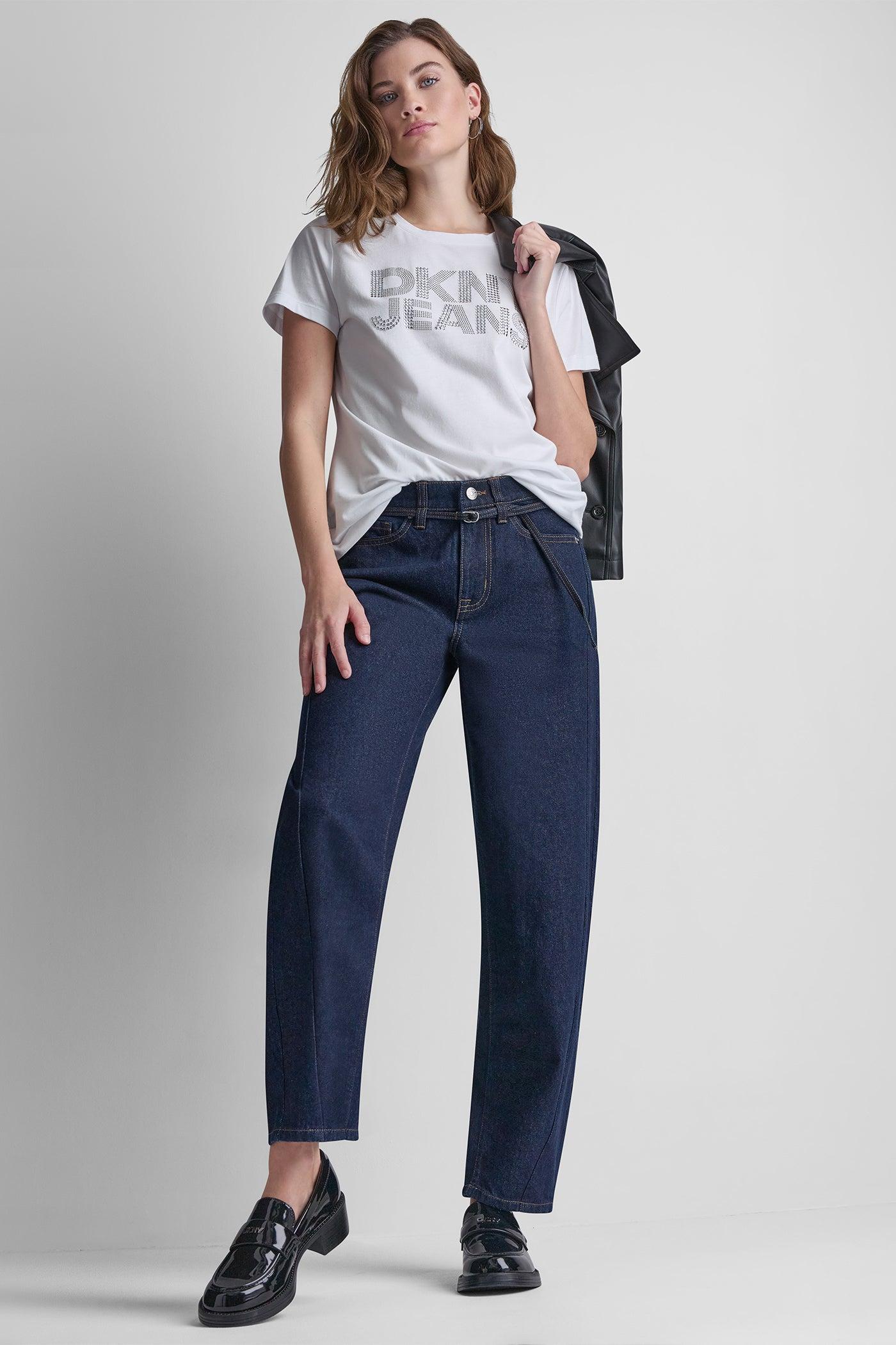 DKNY JEANS STACKED RHINESTONE DOME TEE Product Image