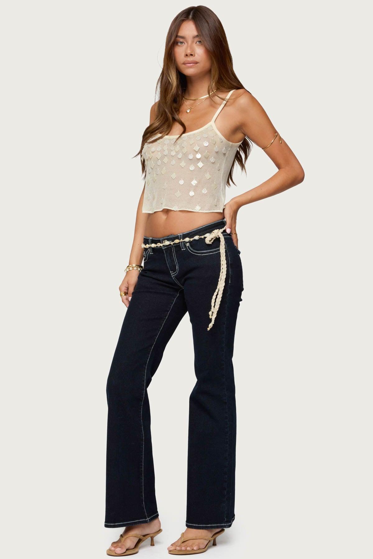 Onya Iridescent Sheer Knit Top Product Image