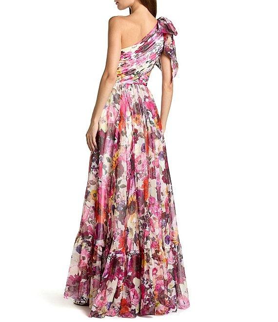 Mac Duggal One Shoulder Side Cut Out Gown With Slit Product Image