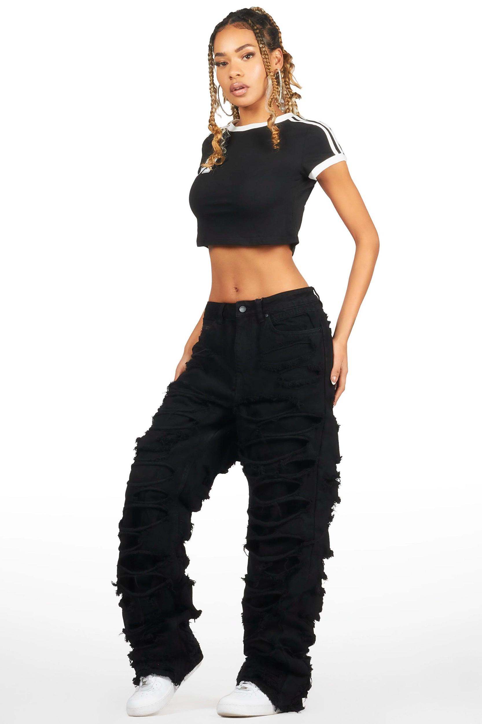Luisa Black Baggy Jean Female Product Image