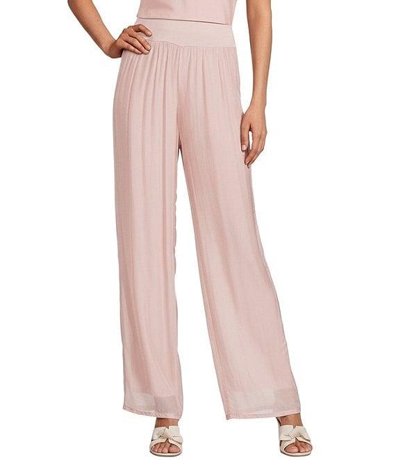 M Made in Italy Silky Wide Leg Pull-On Pants Product Image