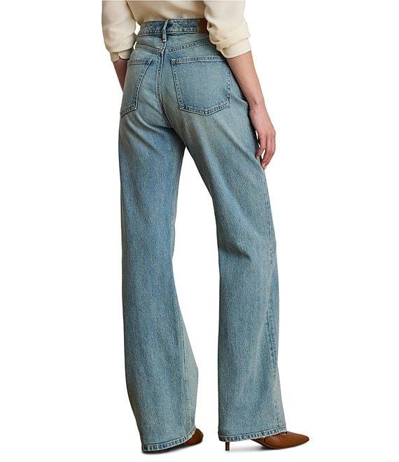 Lauren Ralph Lauren High Rise Wide Leg Denim Jeans Product Image