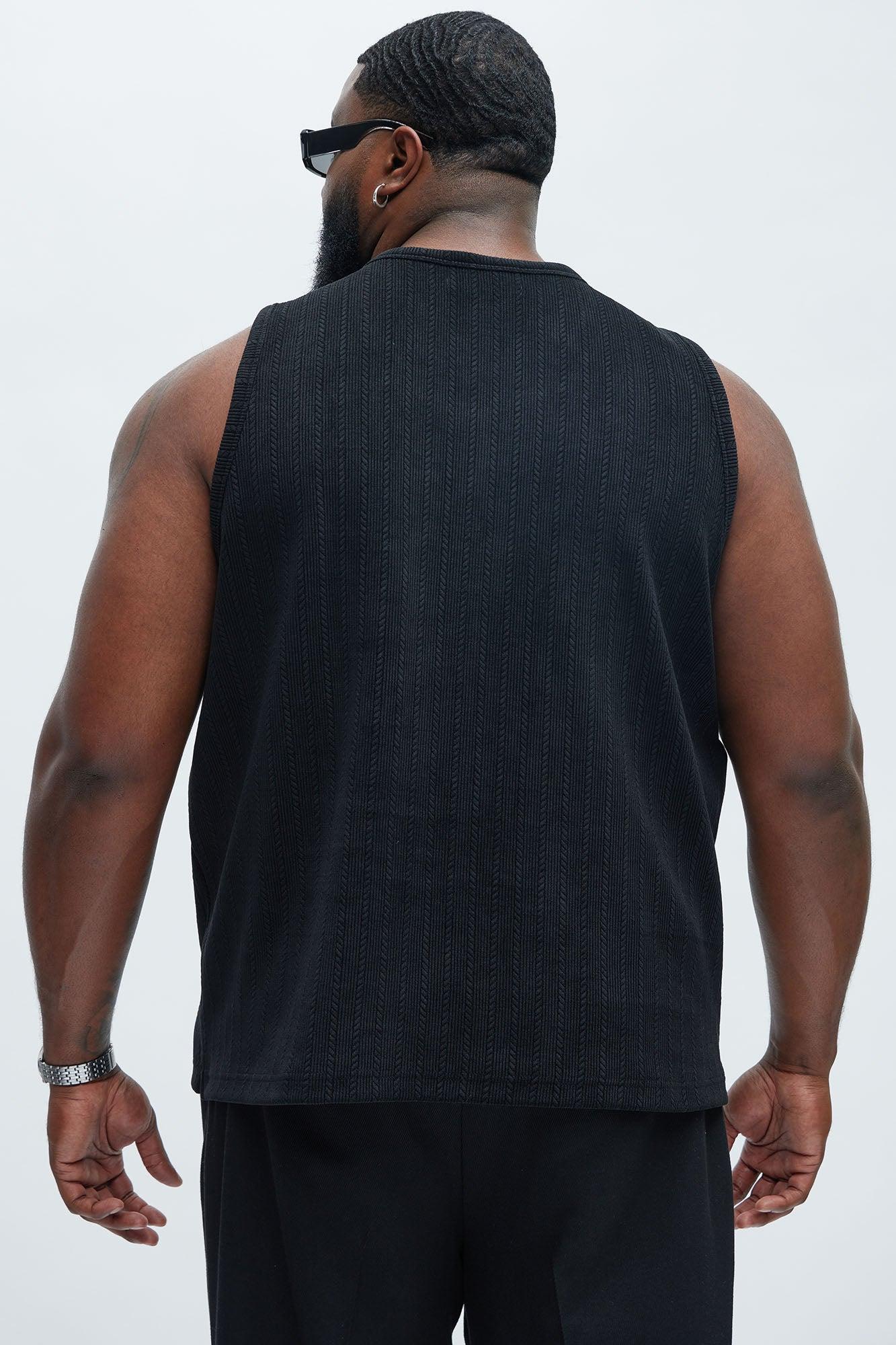 Cefalo Sweater Textured Relaxed Tank - Black Product Image