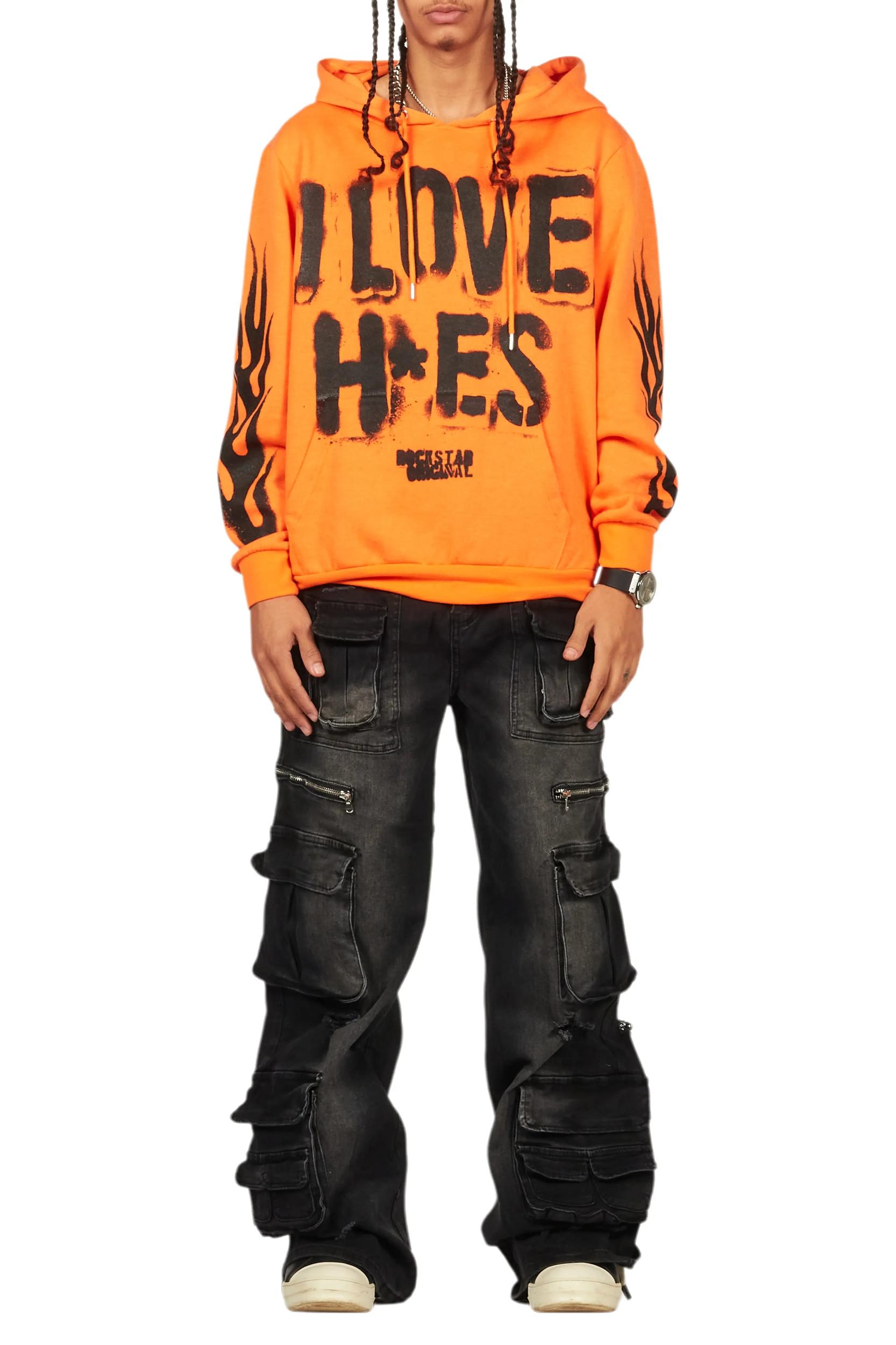 Banyan Orange Graphic Hoodie Male Product Image