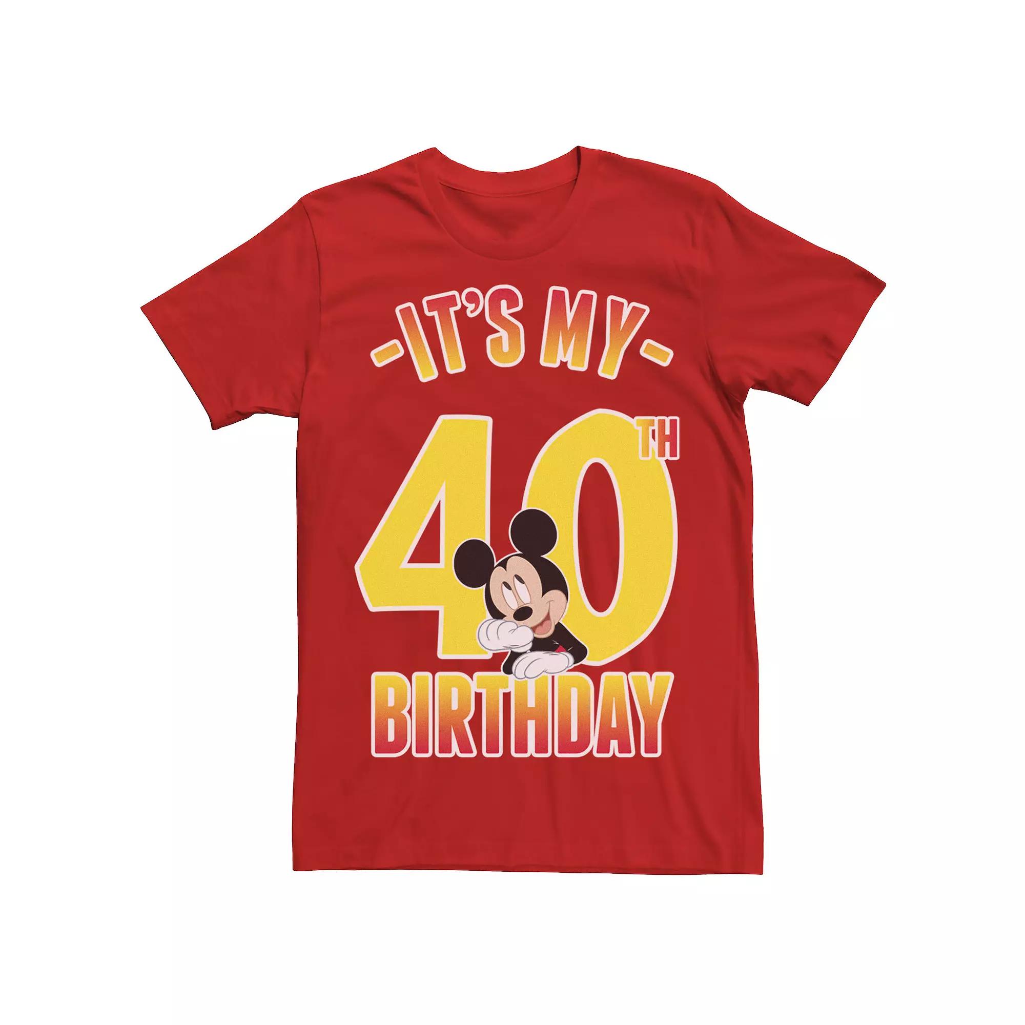 Disney's Mickey Mouse It's My 40th Birthday Men's Gradient Portrait Tee,  Product Image