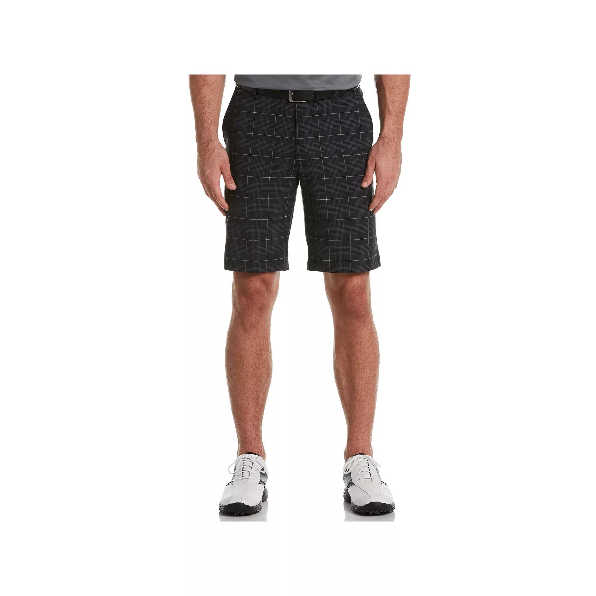 Men's Grand Slam 10" MotionFlow 360 Plaid Golf Shorts, Size: 42, Black Product Image