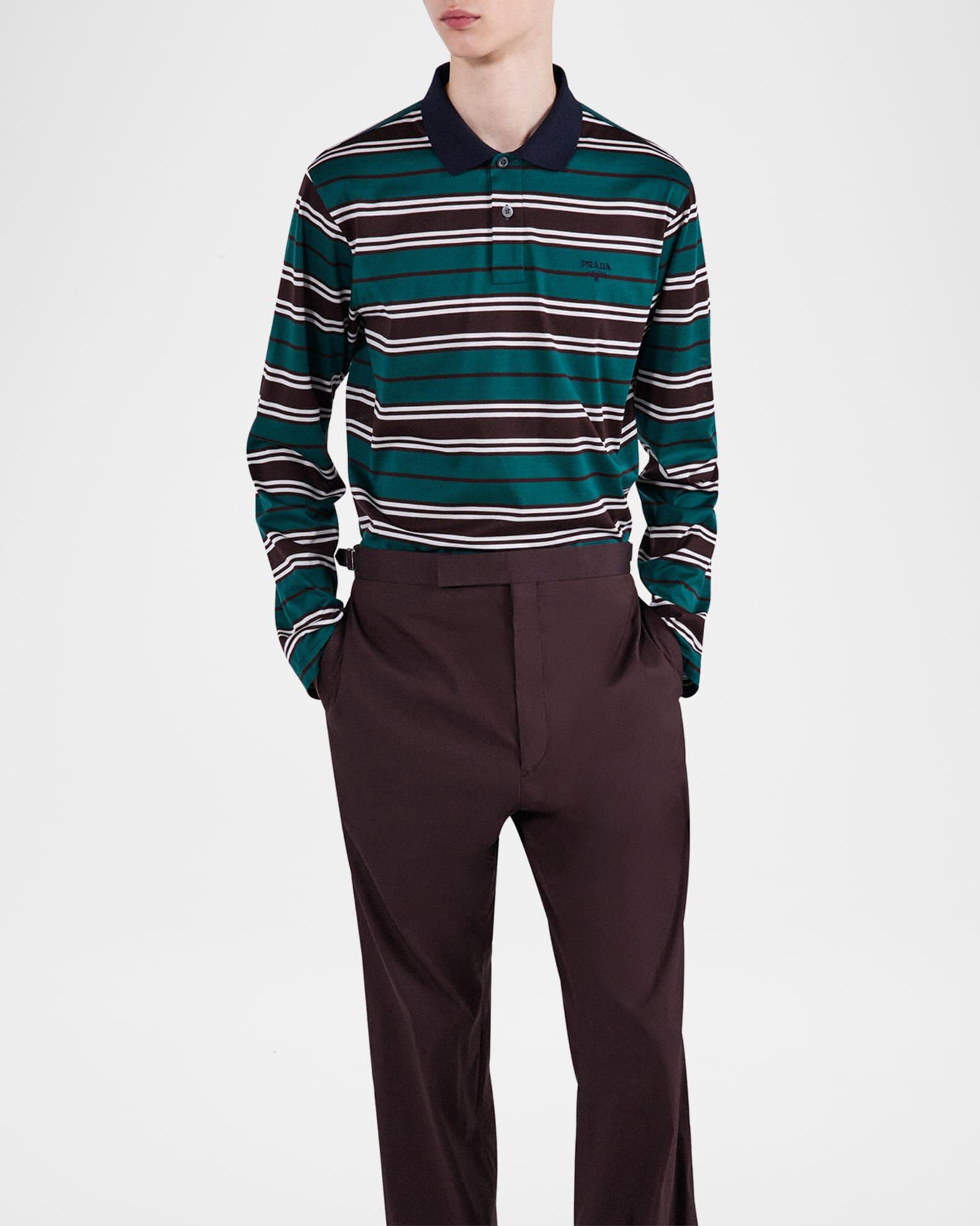 Men's Striped Jersey Polo Shirt Product Image